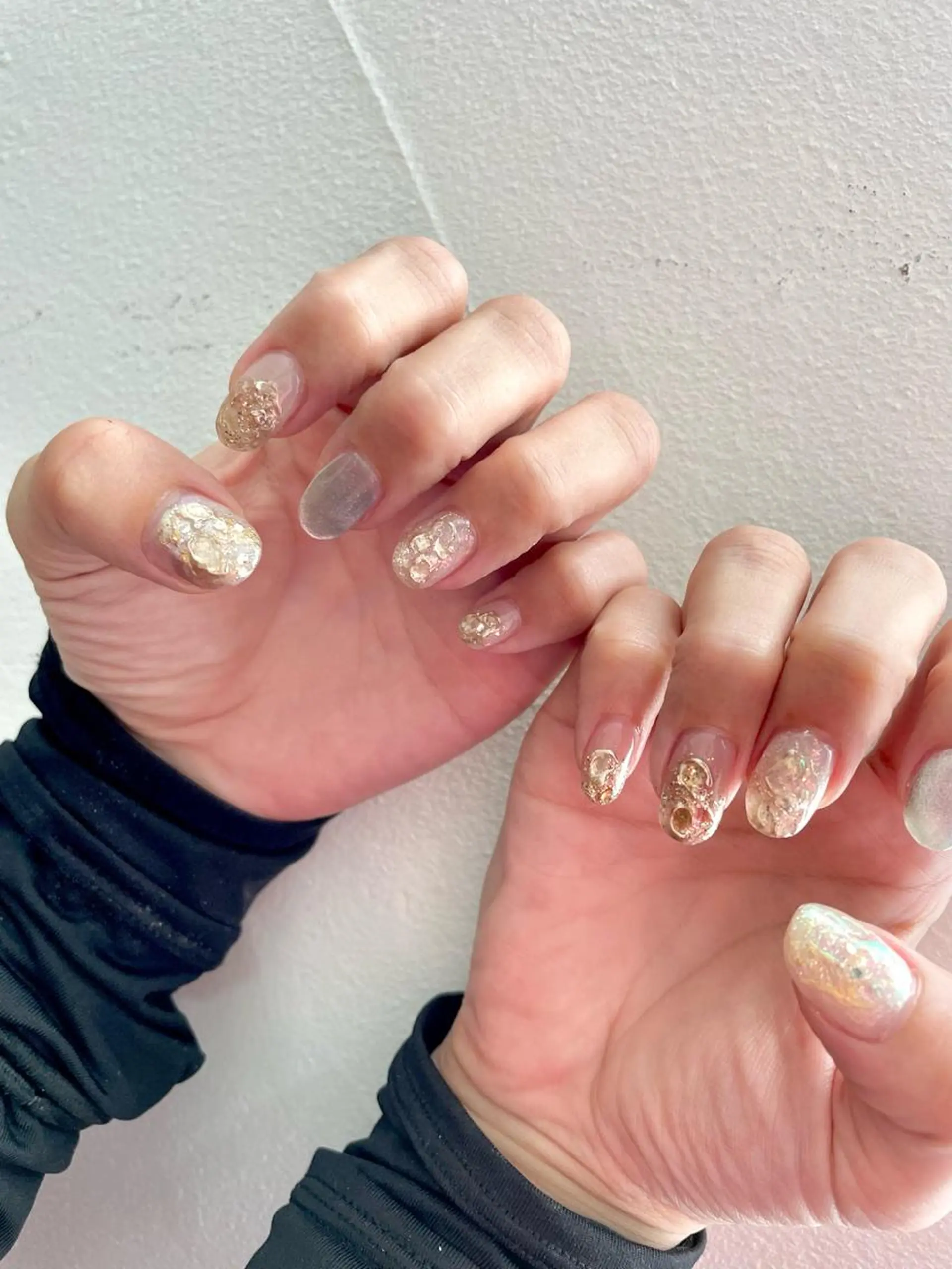 ネイル フットネイル ジェルネイル キラキラネイル 韓国ネイル ラメ(グリッター) 甲府市徳行 🧸prunelleのネイルデザイン