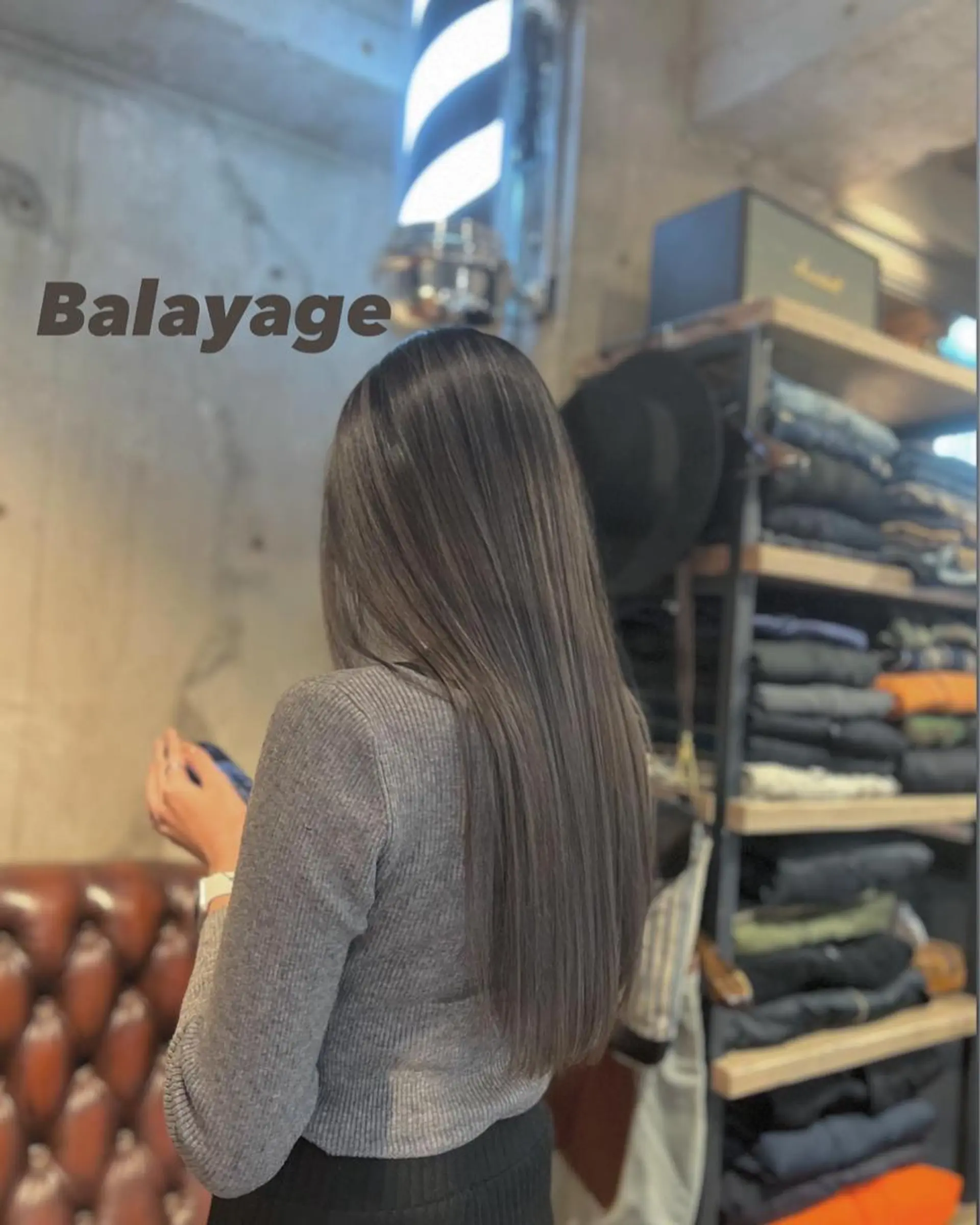 ロング カラー バレイヤージュ グレージュ レイヤーカット メンズNo.1💥 ユウトのヘアスタイル