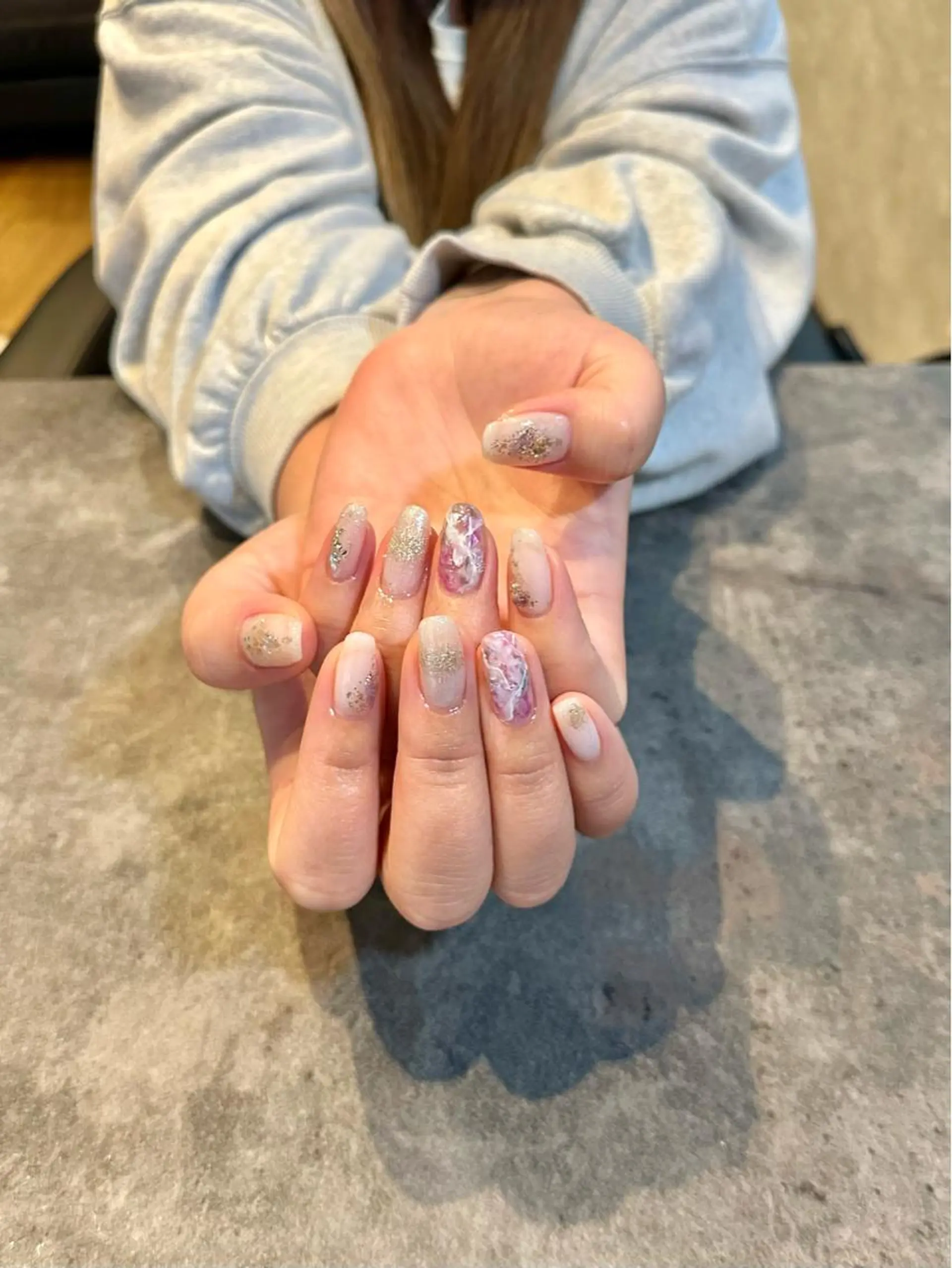 ネイル フラワーネイル ジェルネイル 大理石ネイル(マーブル) ニュアンスネイル シンプルネイル nail salon amanoのネイルデザイン