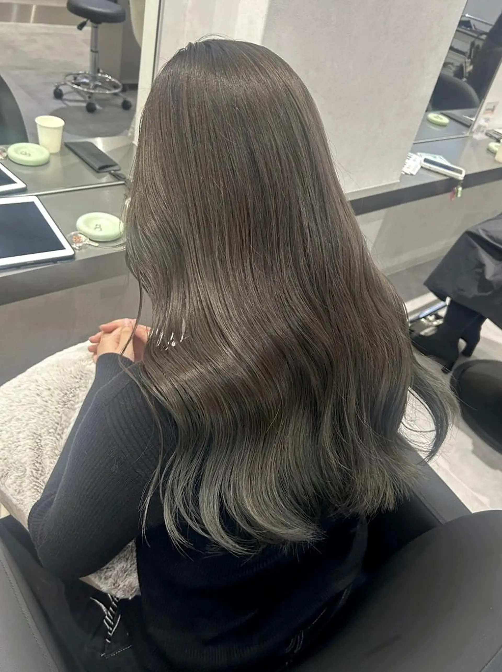 ロング カラー ショートボブ 透明感カラー グレージュ ボブ くびれヘア カット ヘアカラー トリートメント N° jemica 札幌のヘアスタイル