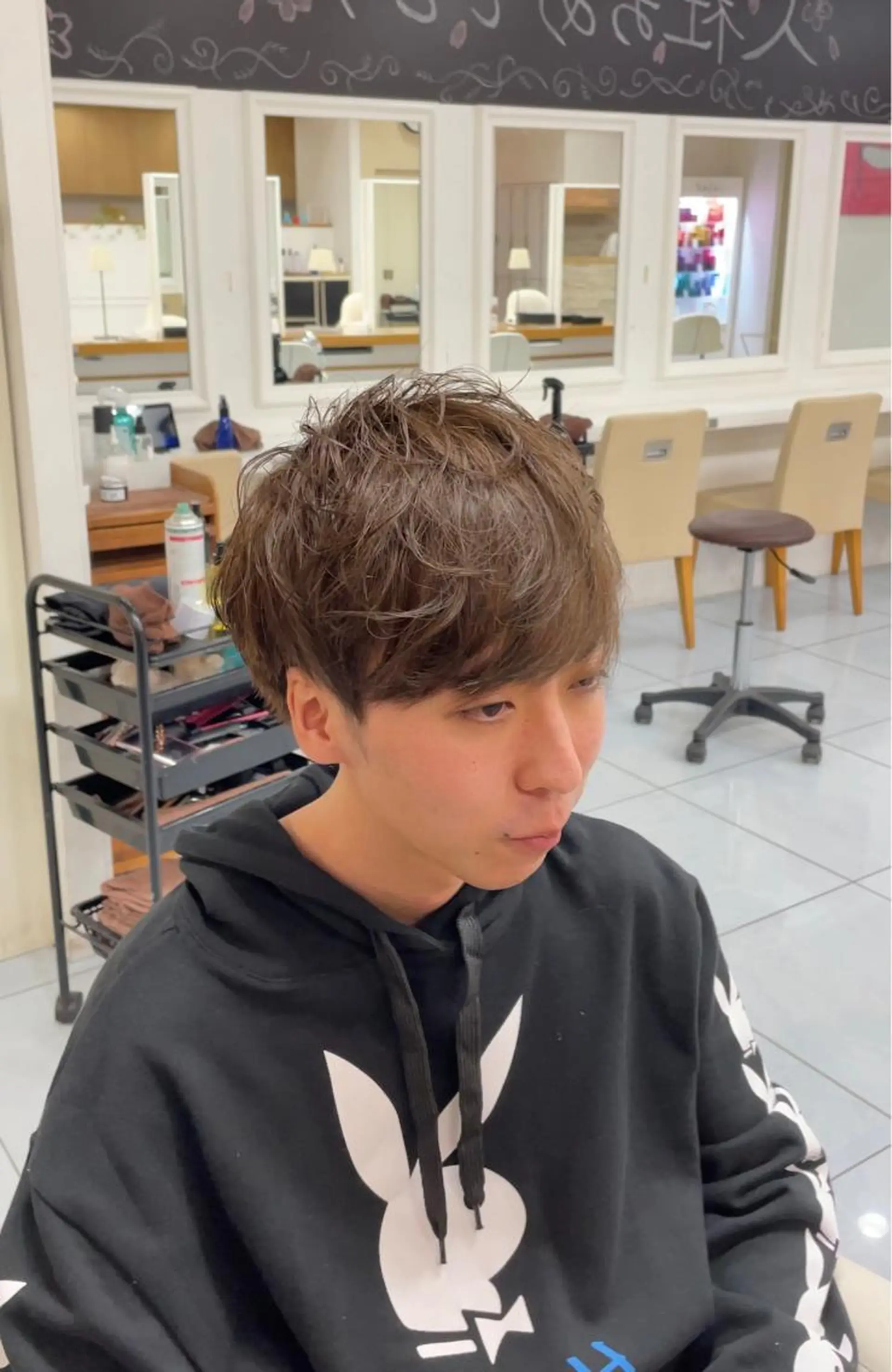 セミロング カラー メンズ アップバング フェードカット メンズメッシュ マッシュ メンズパーマ カット ヘアカラー 🔮メンズ縮毛矯正 毛流れパーマ💎竹永のヘアスタイル