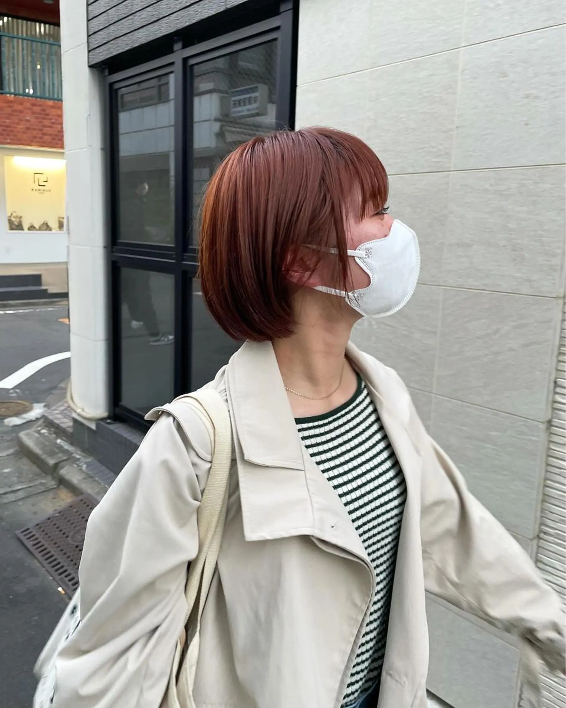 ショート カラー ショートボブ ブラウンカラー オレンジ オレンジブラウン ボブ ヘアカラー 透明感カラー 大人グレージュ有村のヘアスタイル