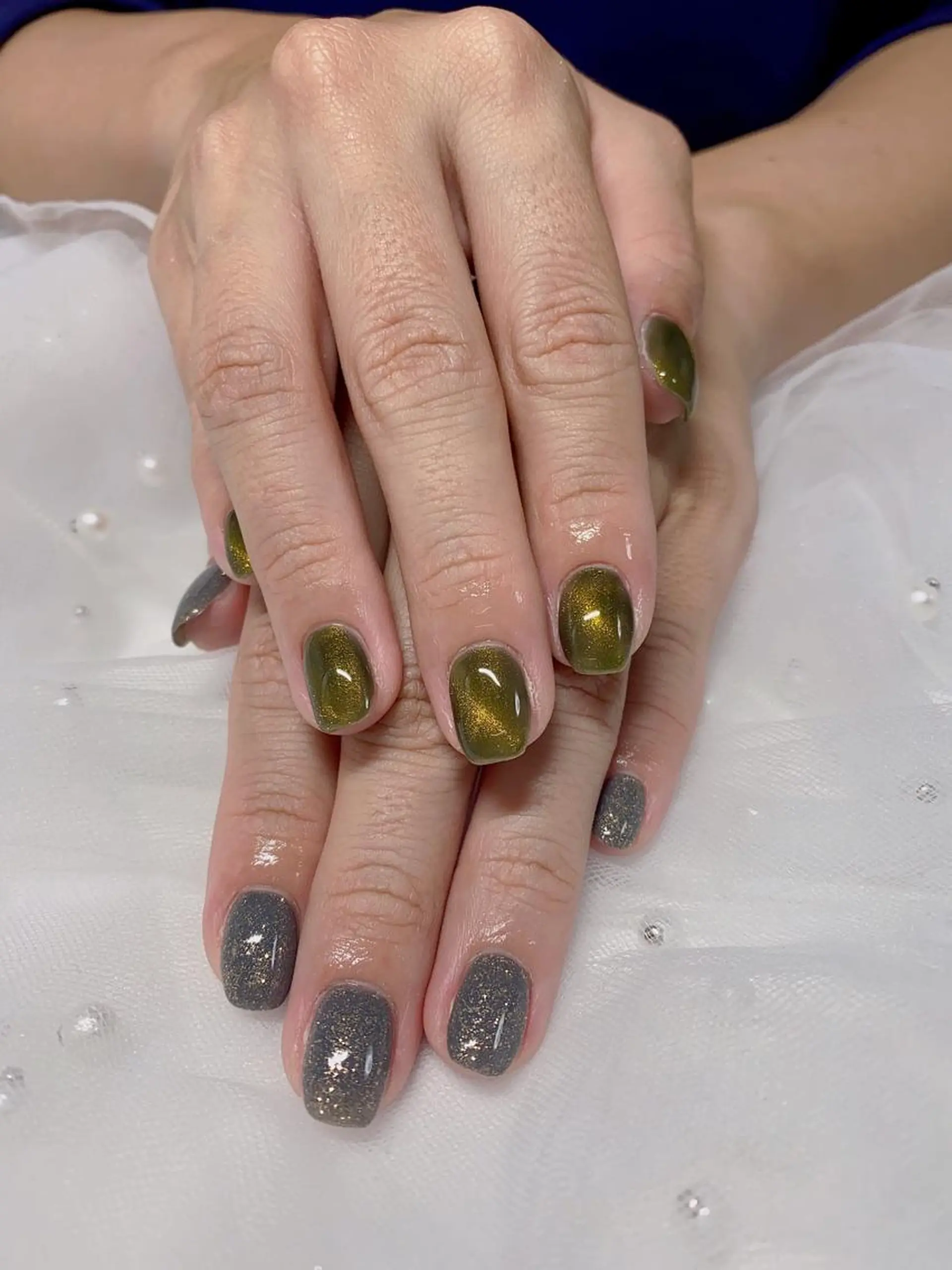 ネイル ラメ(グリッター) マグネットネイル Jasmine nailsalon所属・ジャスミン ネイルサロンのネイルデザイン