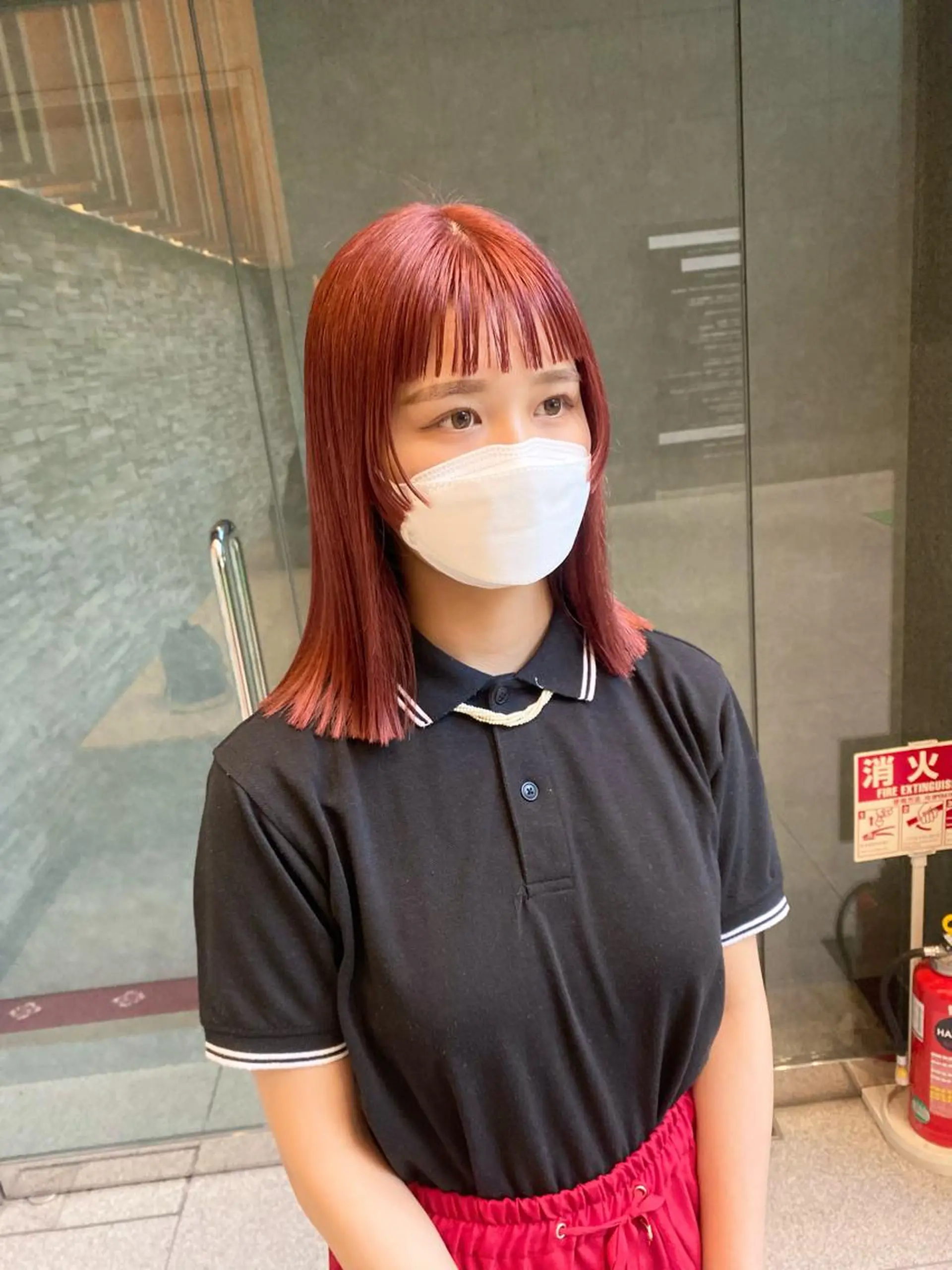 ミディアム 髪と音処　マトぺ所属・デザインカラー/ボブ ブリーチカラー/ユリのヘアスタイル