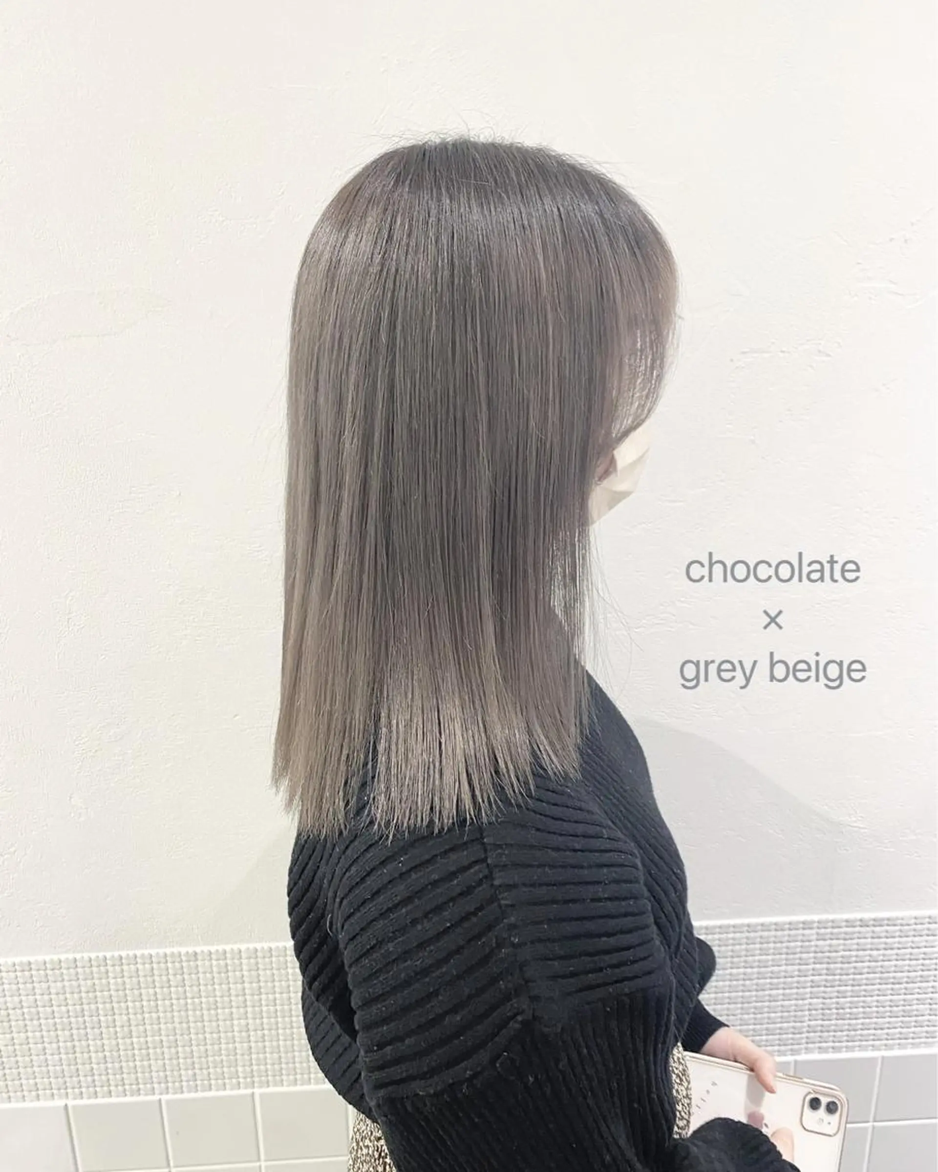 ミディアム カラー 透明感カラー グレージュ COCOLOeAST所属・yumeno🫧 ハイトーン/ボブ🕊のヘアスタイル