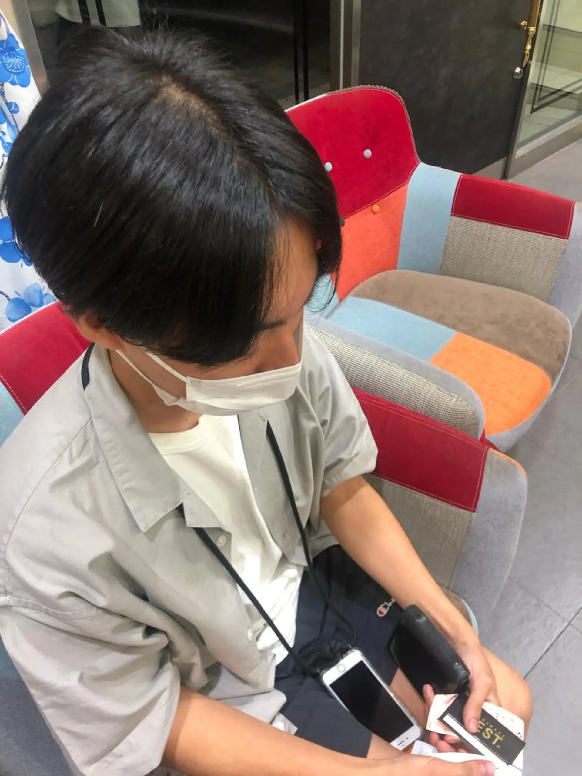 ショート パーマ メンズ センターパート チャンモリパーマ/韓 国/Minami🦋のヘアスタイル