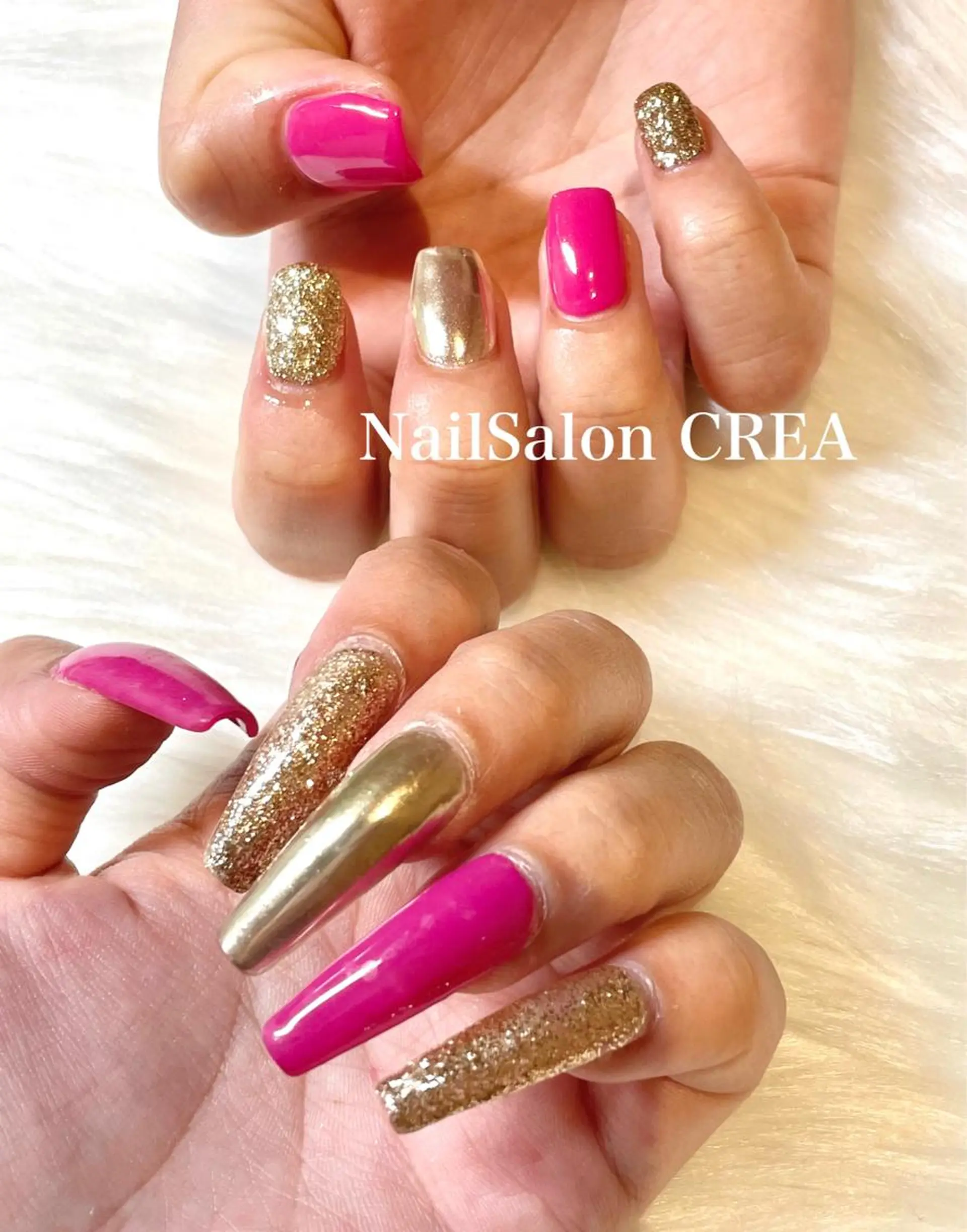 ネイル おそろいネイル ハンドネイル NailSalon CREAのネイルデザイン