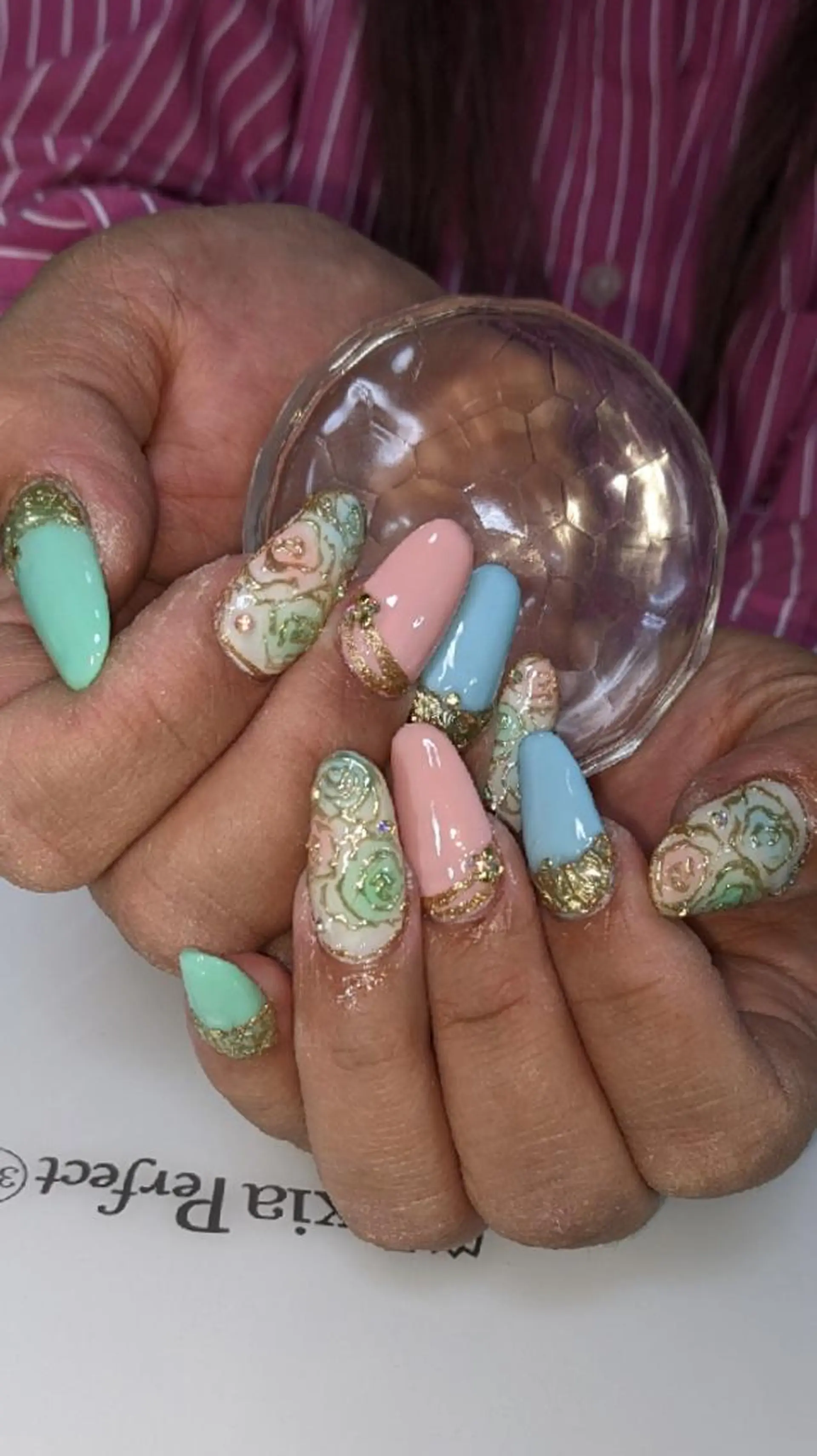 ネイル フラワーネイル フラワー ムーンのネイルデザイン