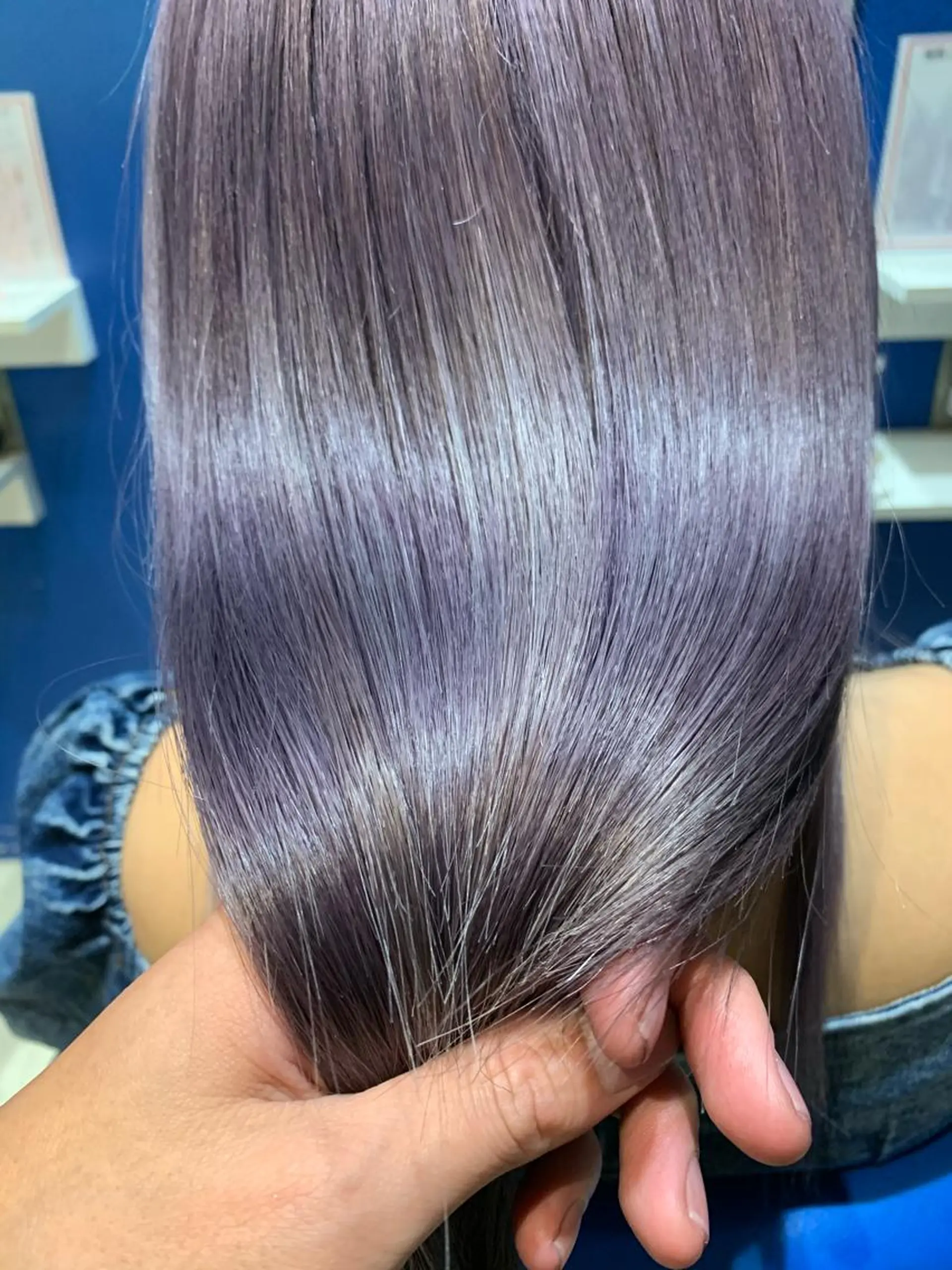 セミロング カラー パーマ ヘアアレンジ ラベンダーカラー ラベンダーグレー 髪質改善 トリートメント トリートメント 🎨カラー満足度 500%💫ヅル💫のヘアスタイル