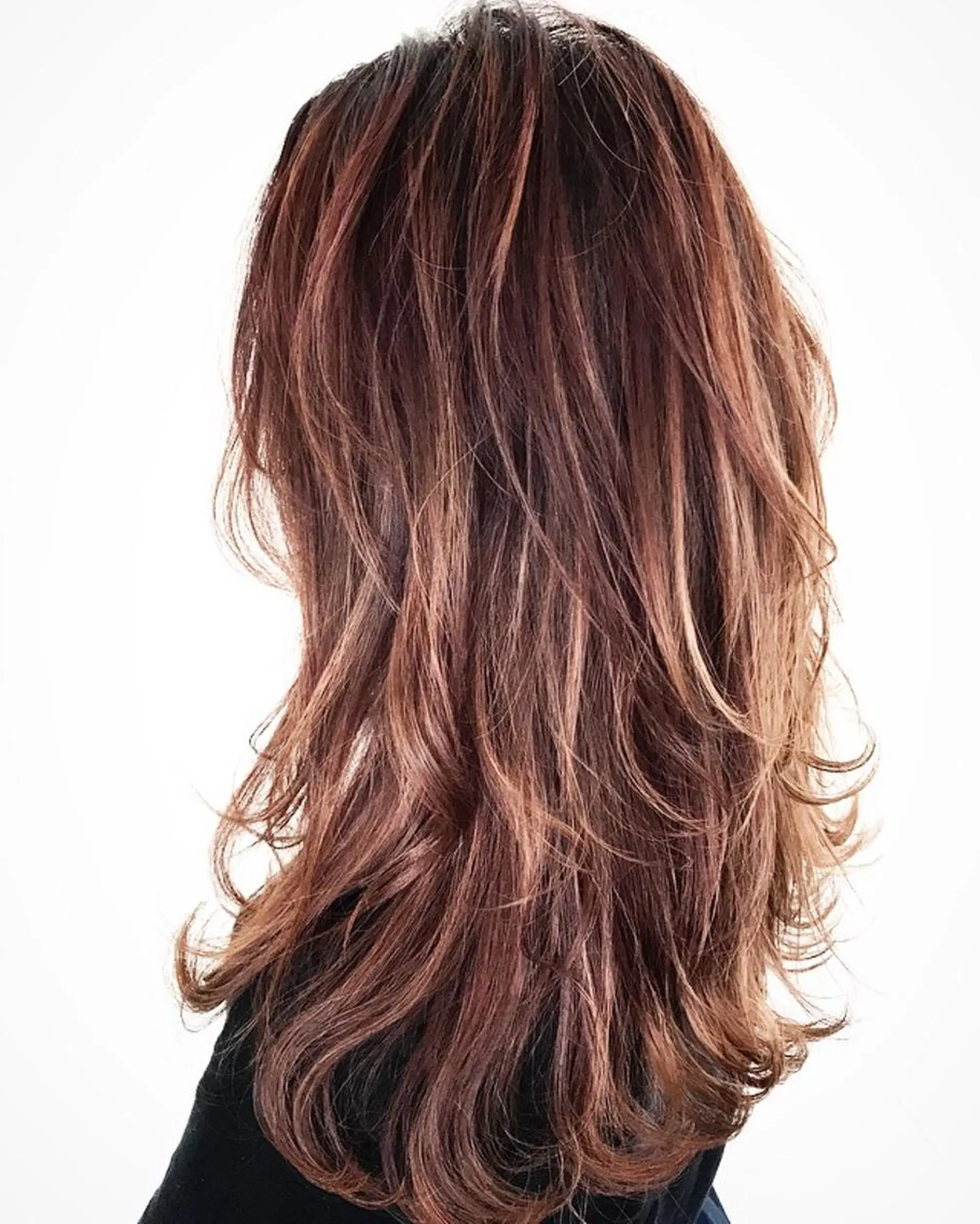セミロング カラー ハイライトカラー ローズカラー 外国人風カラー ハイライト 髪質改善サロン 心斎橋ARCHEのヘアスタイル
