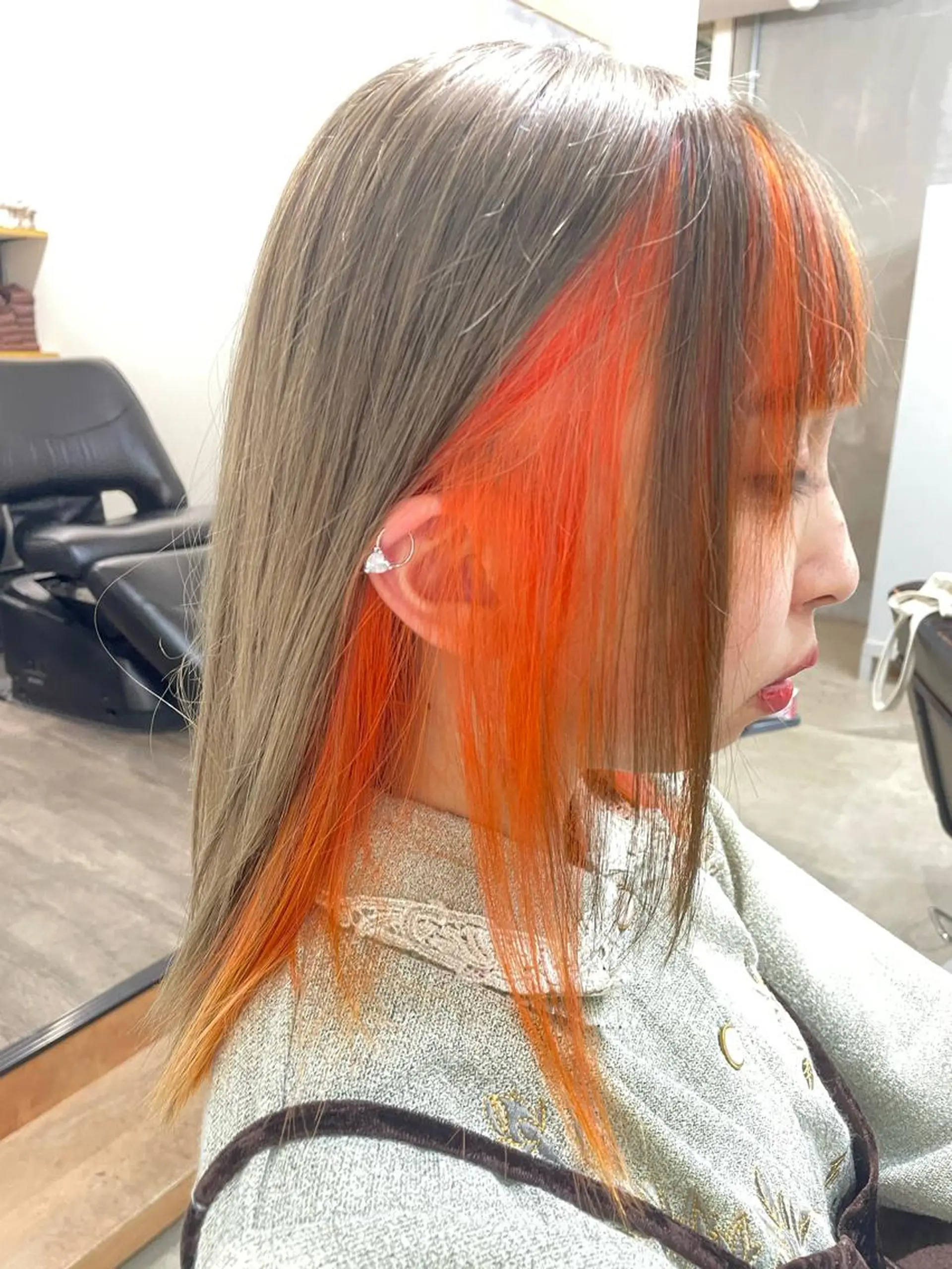 ロング カラー イヤリングカラー 大人ショート🥂みつ はし こうだい🦕のヘアスタイル