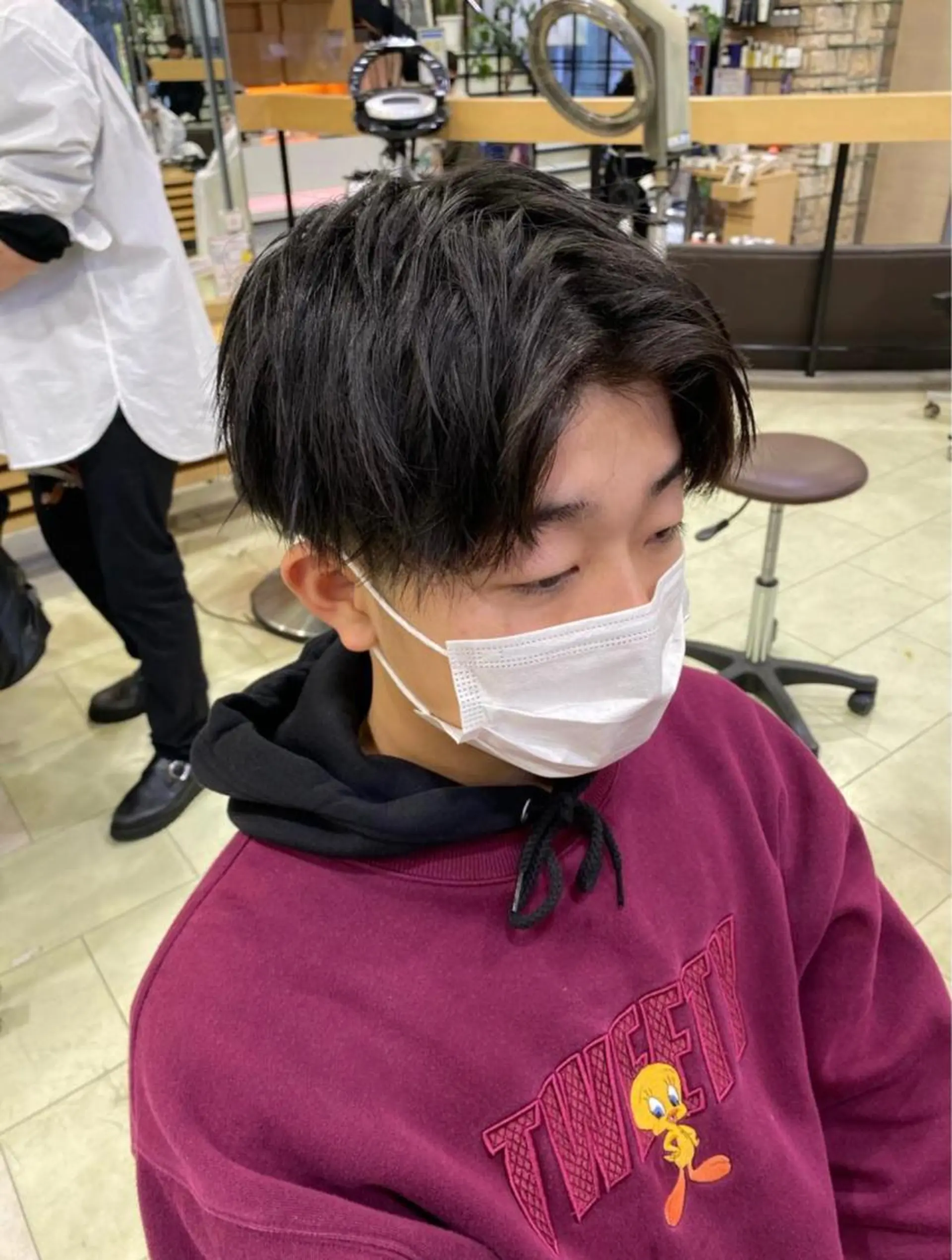 ミディアム メンズ ﾎｯﾄﾍﾟｯﾊﾟｰ に移行中【かな】のヘアスタイル