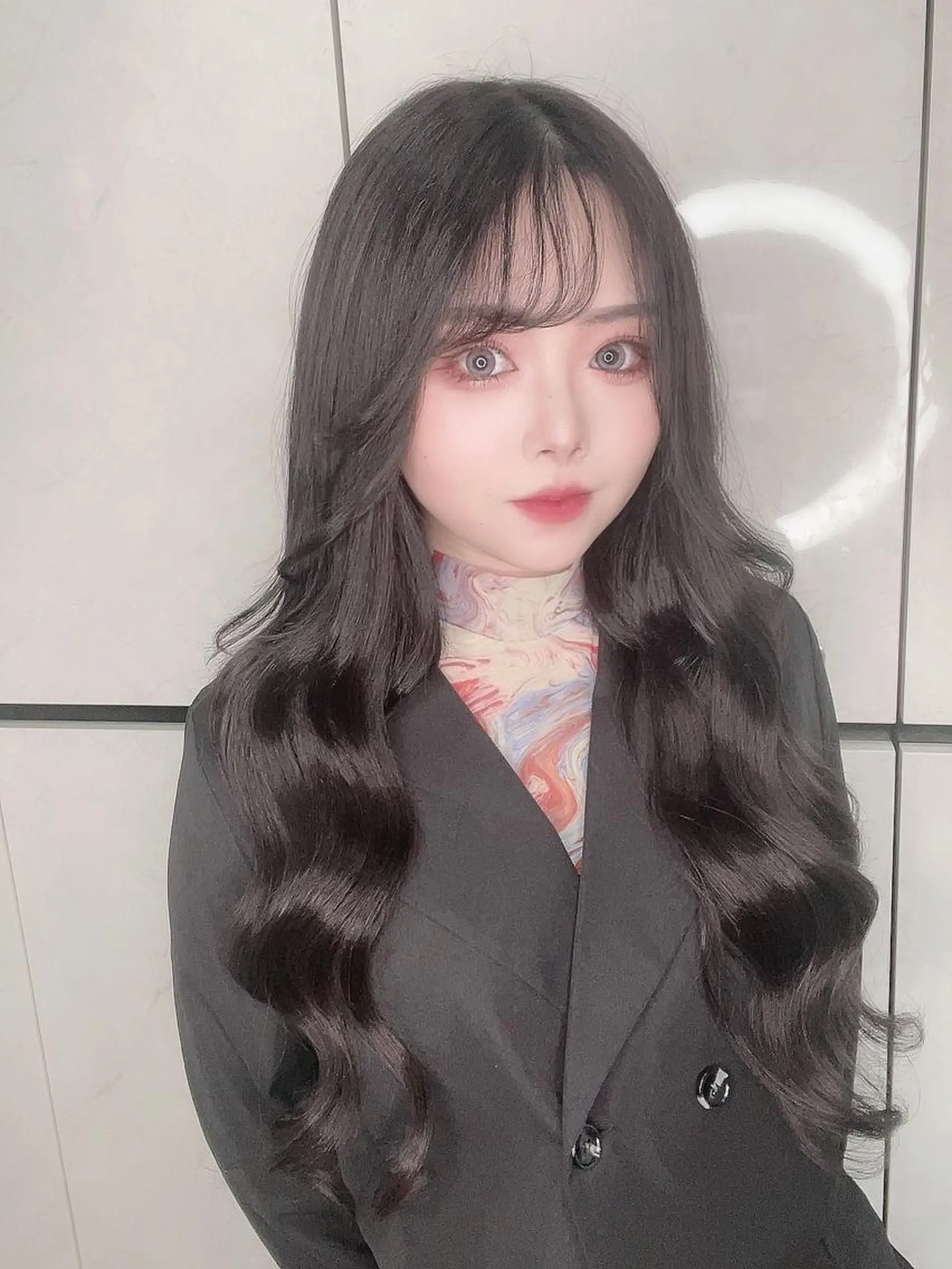 ロング カラー ヘアアレンジ シールエクステ アッシュ バレイヤージュ ベージュカラー 黒髪 ar+ ❤︎ maiのヘアスタイル