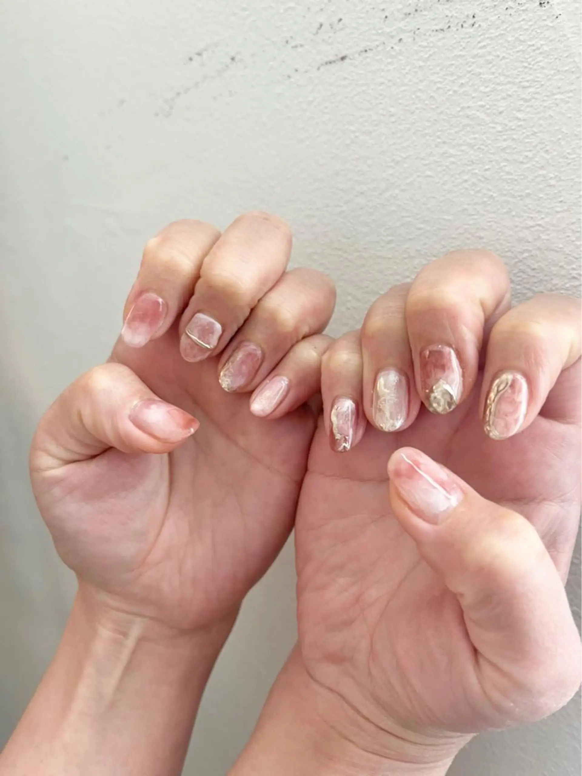 ネイル ニュアンスネイル ピンク 春ネイル 甲府市徳行 🧸prunelleのネイルデザイン
