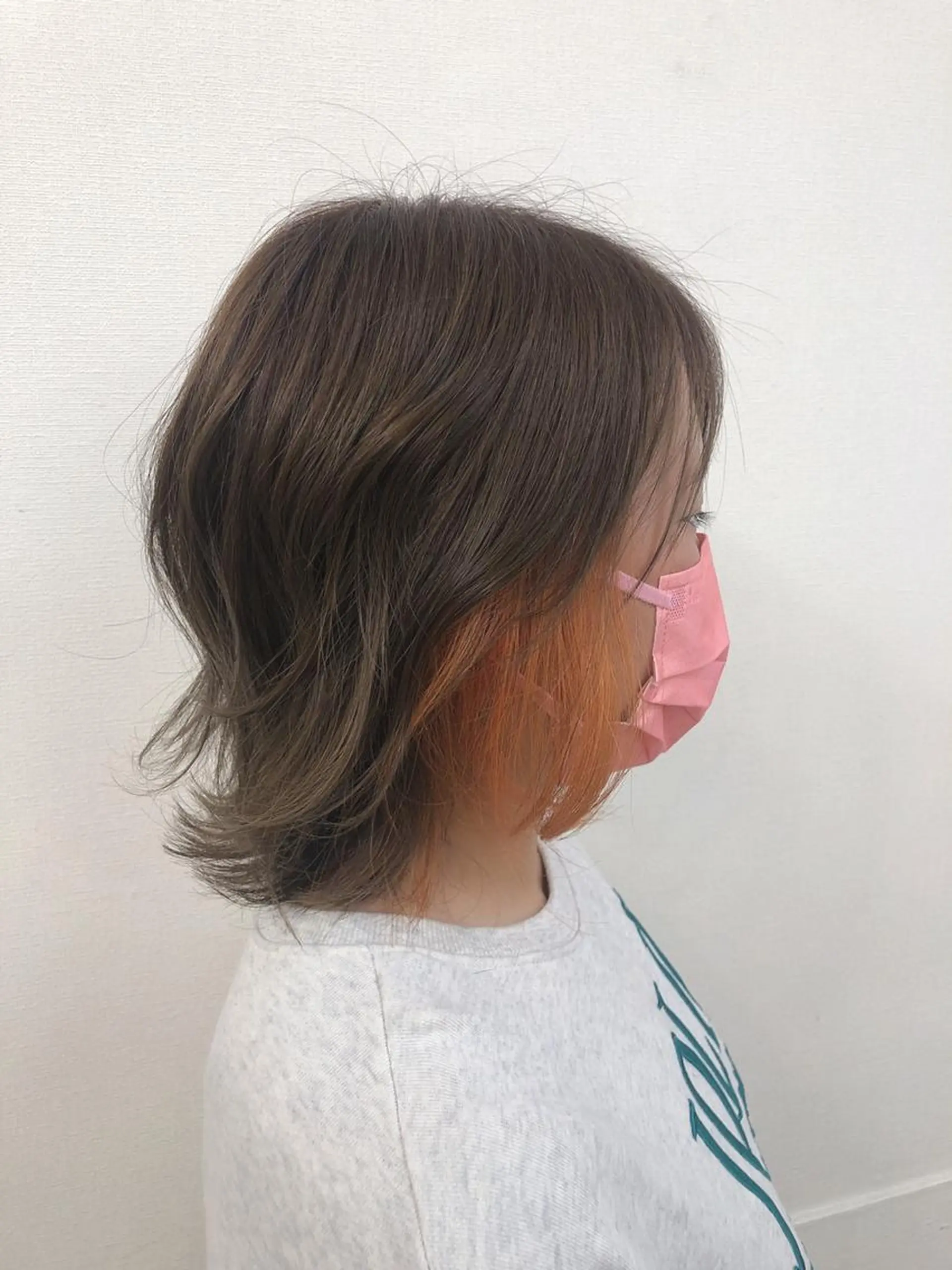 ミディアム ボブ 外ハネヘア エクステ インヘアー/美容院 /下伊福店/﨑山瑠依のヘアスタイル