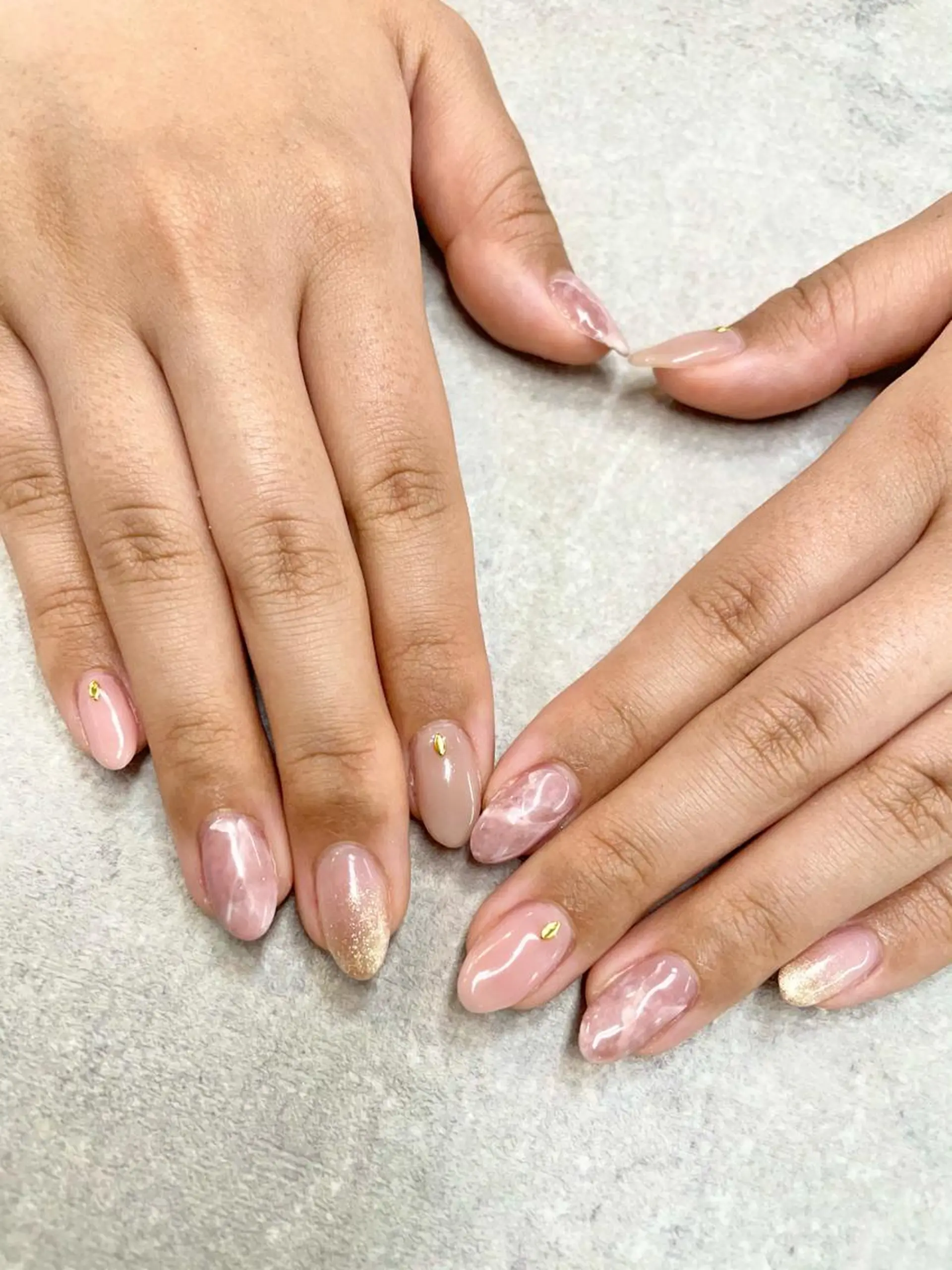 ネイル アートネイル イースター フレンチネイル ジェルネイル ガラスフレンチ ハンドネイル .N YUKIのネイルデザイン