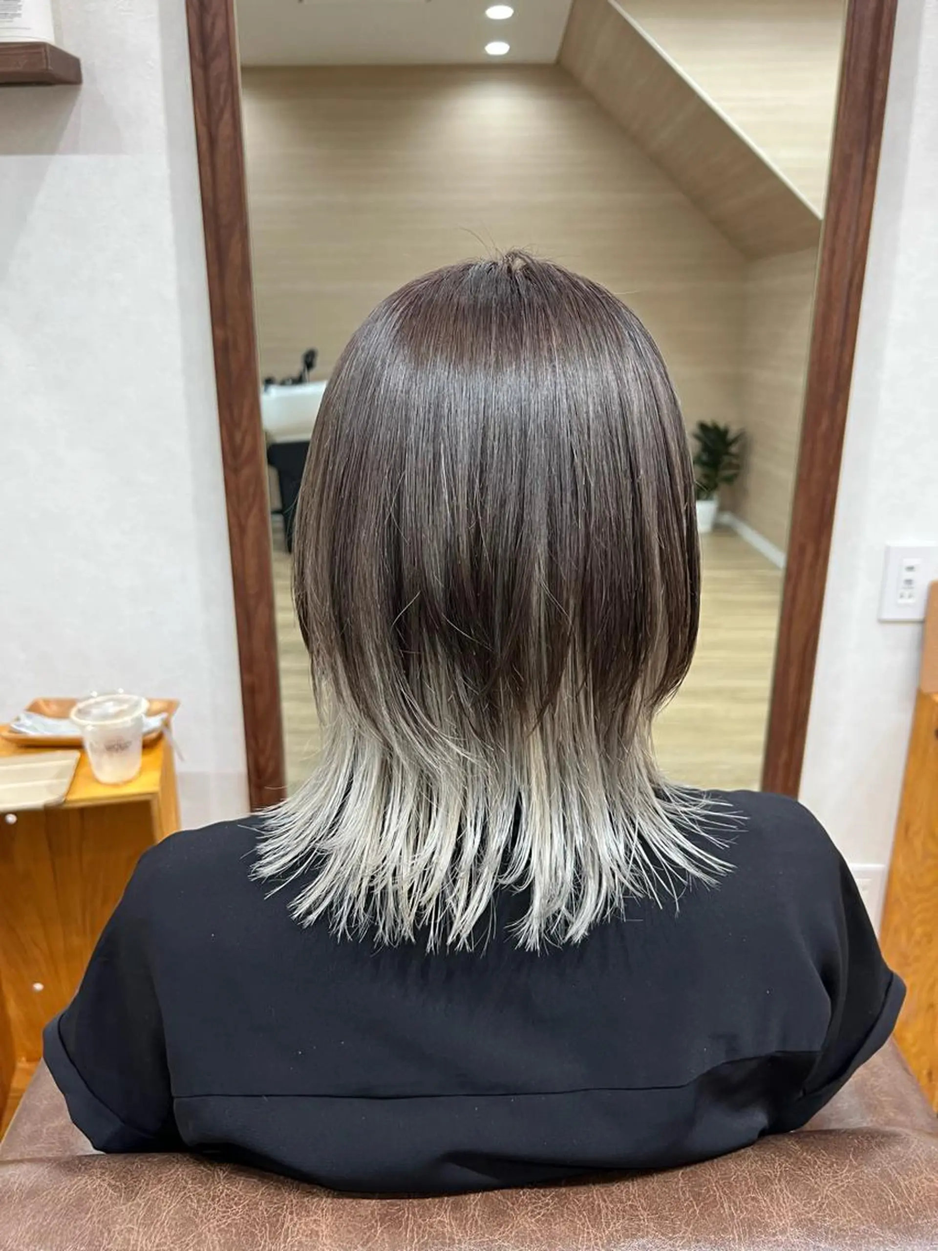 ミディアム カラー ベージュカラー ホワイトベージュ 🍇おぐら めぐみ🍇のヘアスタイル