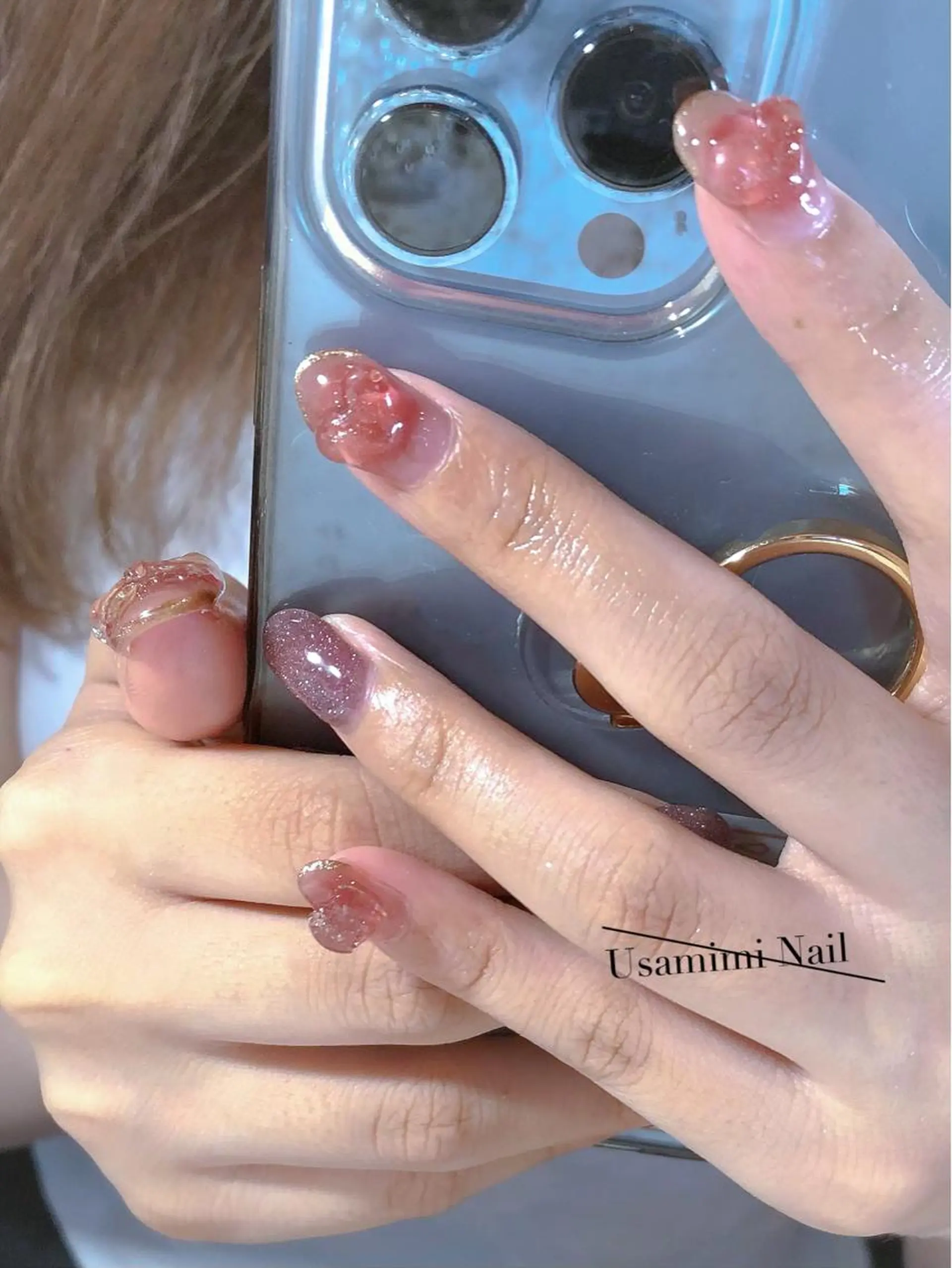 ミディアム ネイル ハンドネイル USAMiMi 🐰💕のネイルデザイン