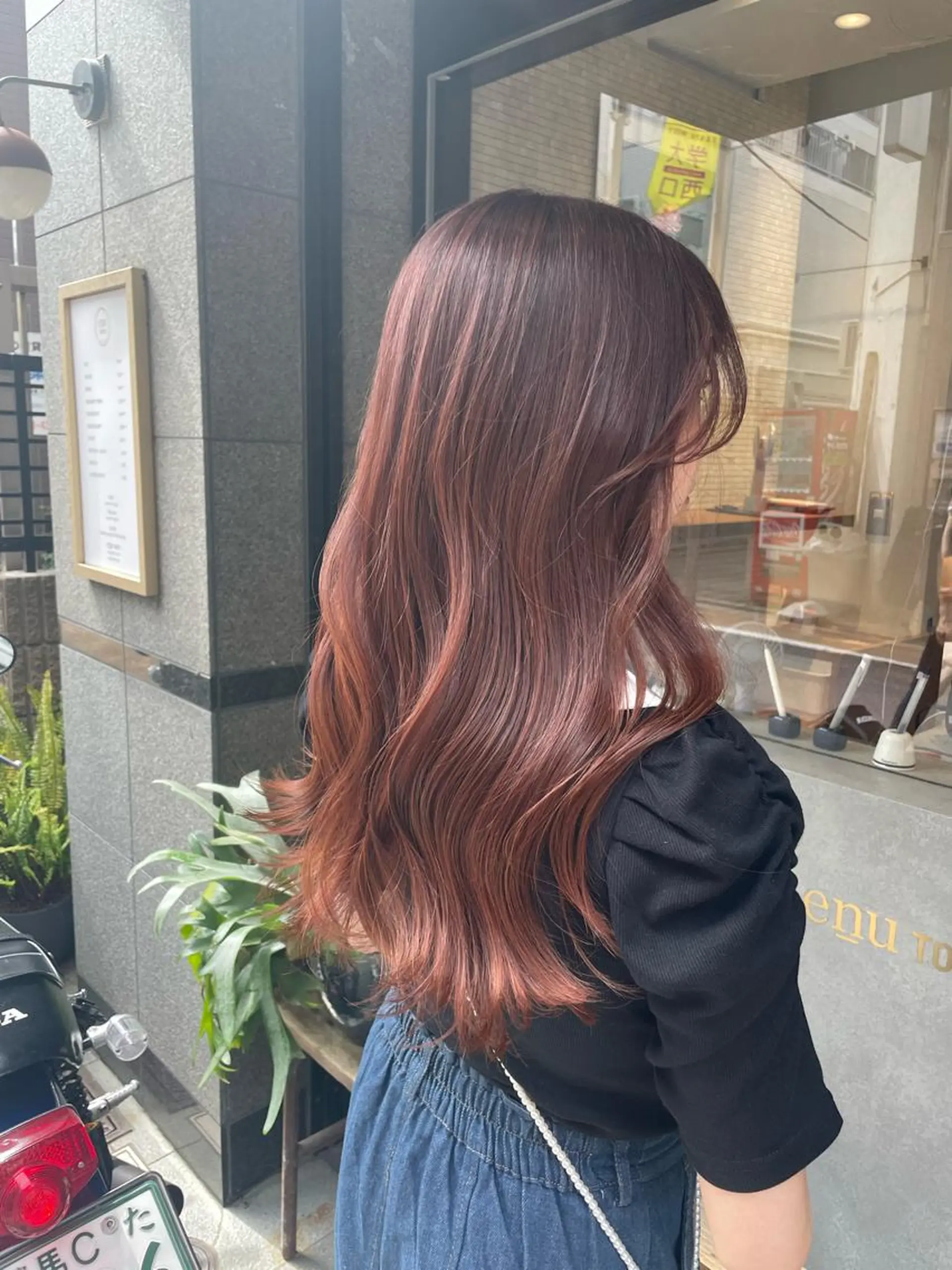 ロング カラー ブラウンカラー ピンクカラー ピンクブラウン ナガミネアリサ/ 学芸大学/海外ヘアのヘアスタイル