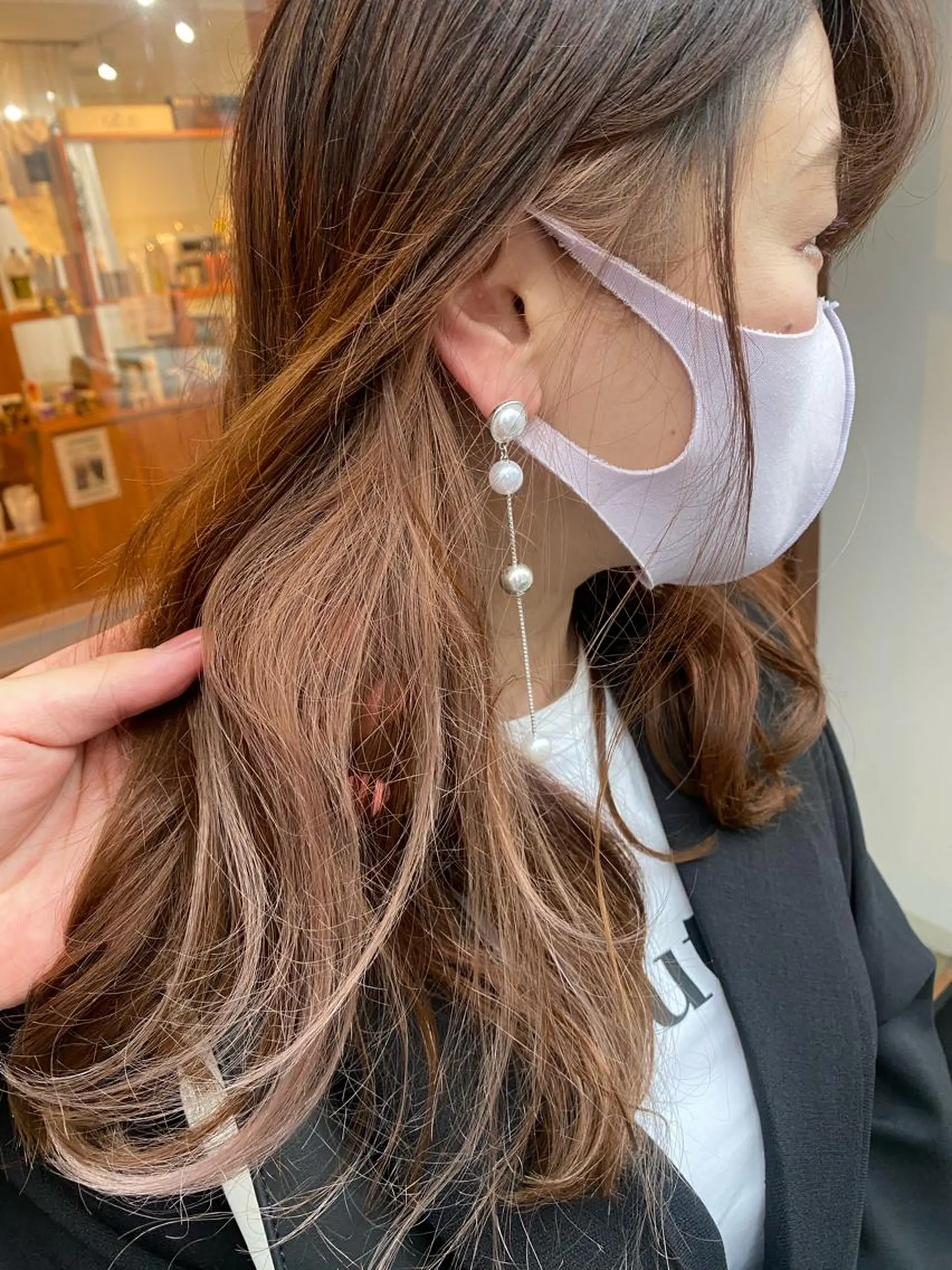 セミロング カラー ヘアカラー 縮毛矯正とレイヤー /杉村凜汰郎のヘアスタイル