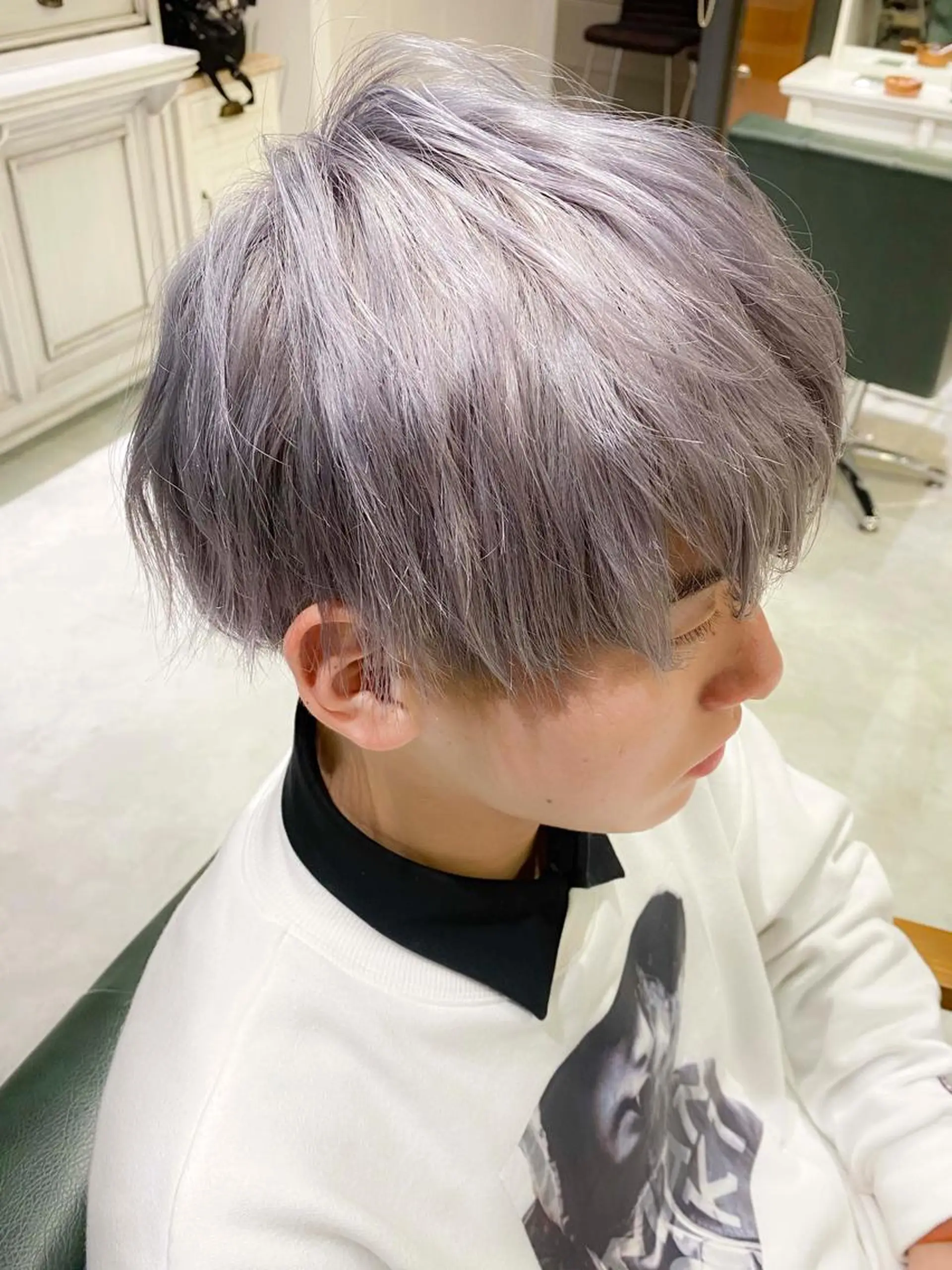 ショート カラー ヘアアレンジ メンズ アッシュ アッシュグレー アッシュグレージュ 透明感カラー グレージュ モテ髪透明感❤️ デイズヘアカラーのヘアスタイル