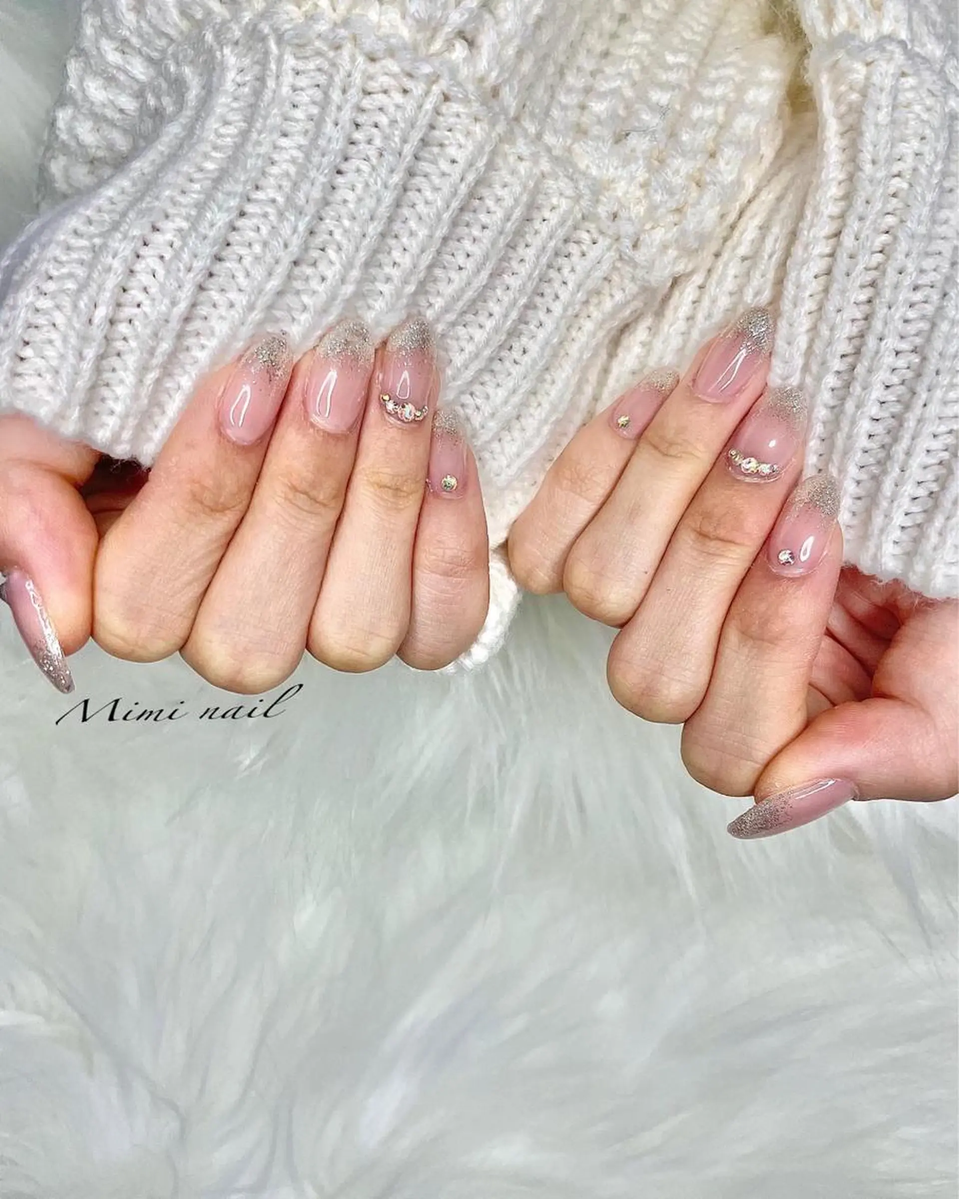 ネイル アートネイル フレンチネイル ジェルネイル グラデーション キラキラネイル ハンドネイル beauty salonM&Iのネイルデザイン