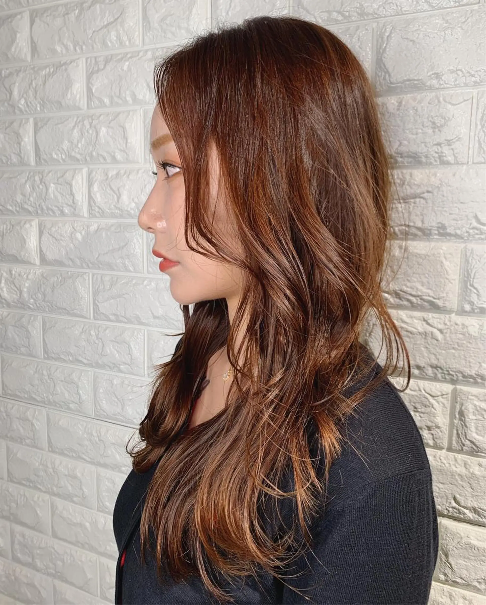 ロング カラー 顔周りカット ハッシュカット 韓国風ヘア Lee東三国 店長 谷辻誠志のヘアスタイル