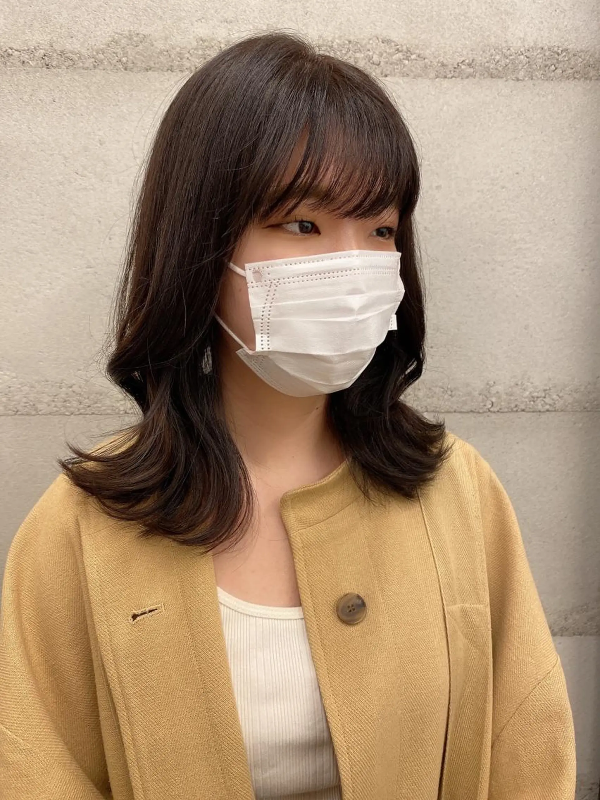 ミディアム カラー カット ヘアカラー トリートメント ヘッドスパ 透明感/オリーブ/ グレージュ/YUKAのヘアスタイル