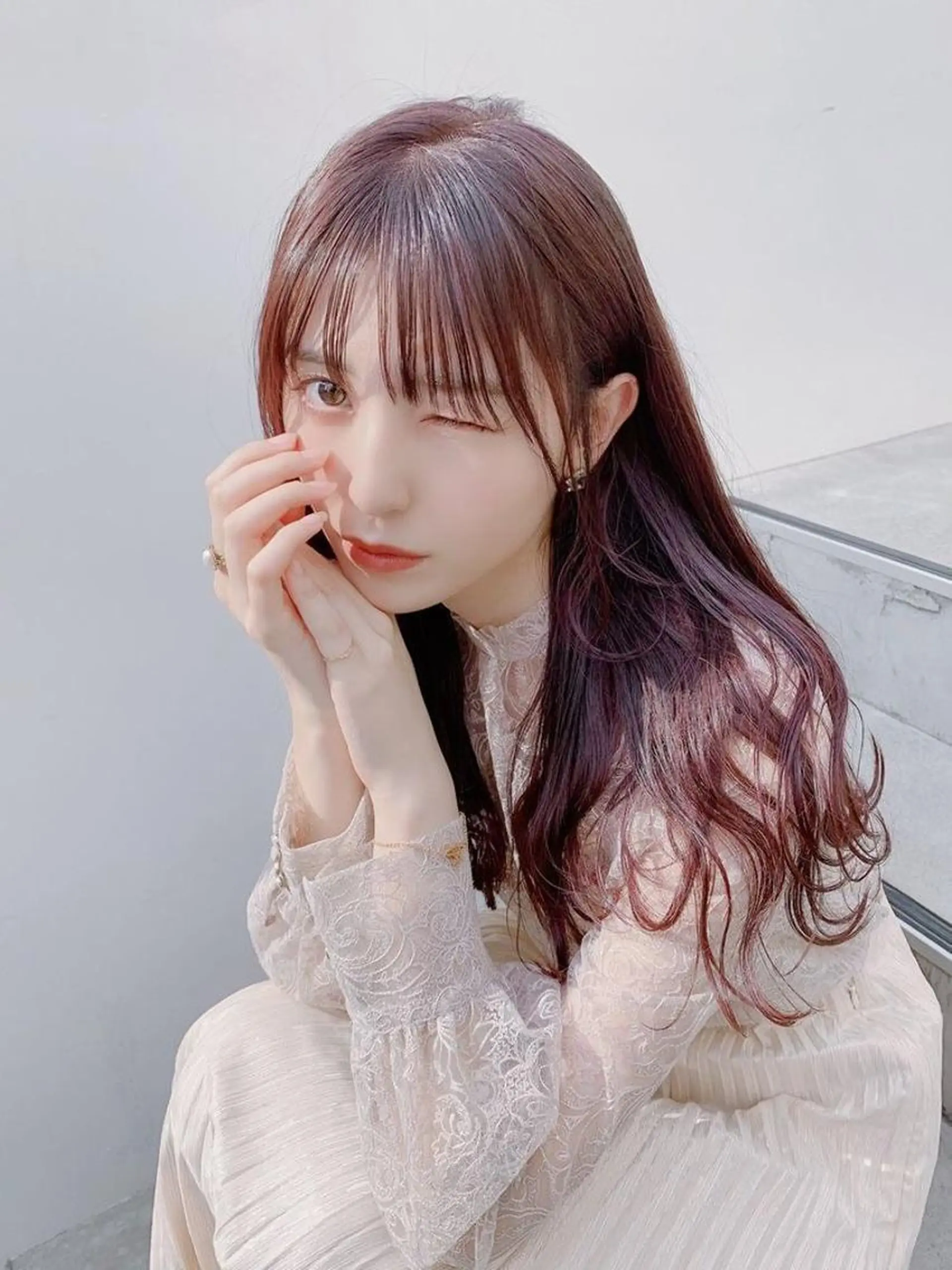 ミディアム カラー ヘアアレンジ 透明感ラベンダー💗 SHOのヘアスタイル