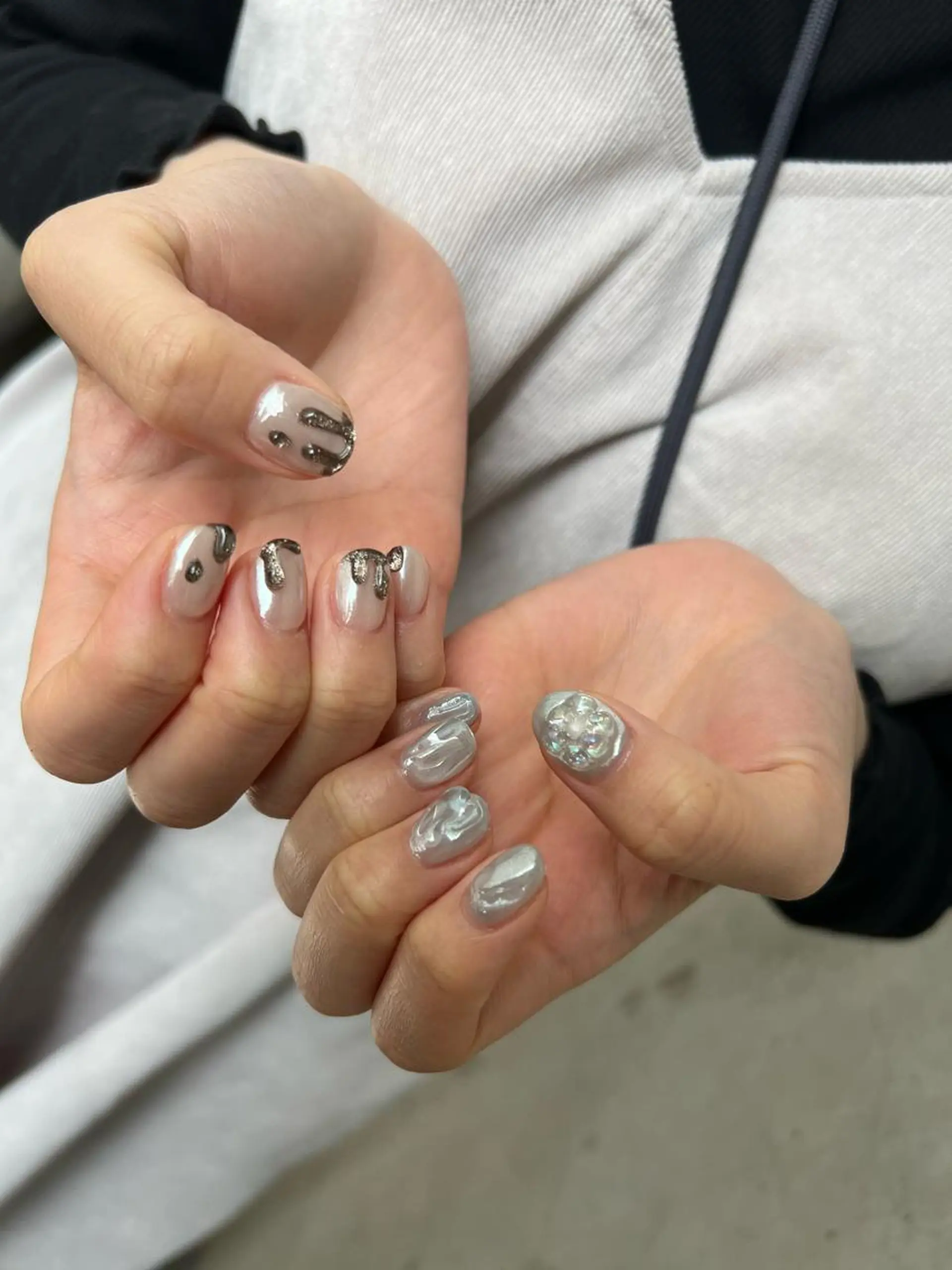 ネイル ブルー 持ち込み ニュアンスネイル ハンドネイル ハンドケア Charme. NOBUKOのネイルデザイン