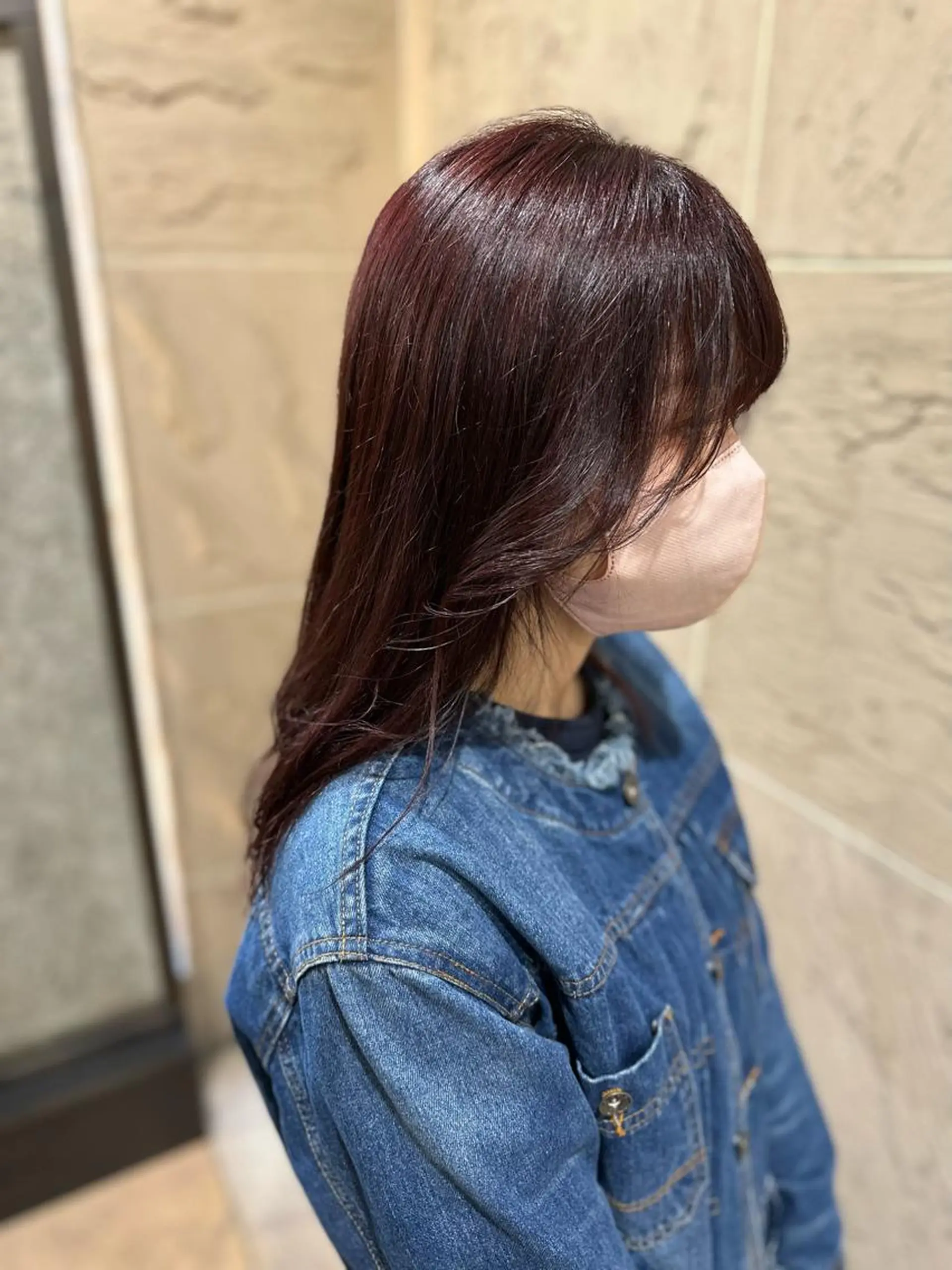 ロング カラー パーマ ピンクカラー パープルカラー 溜 一太のヘアスタイル