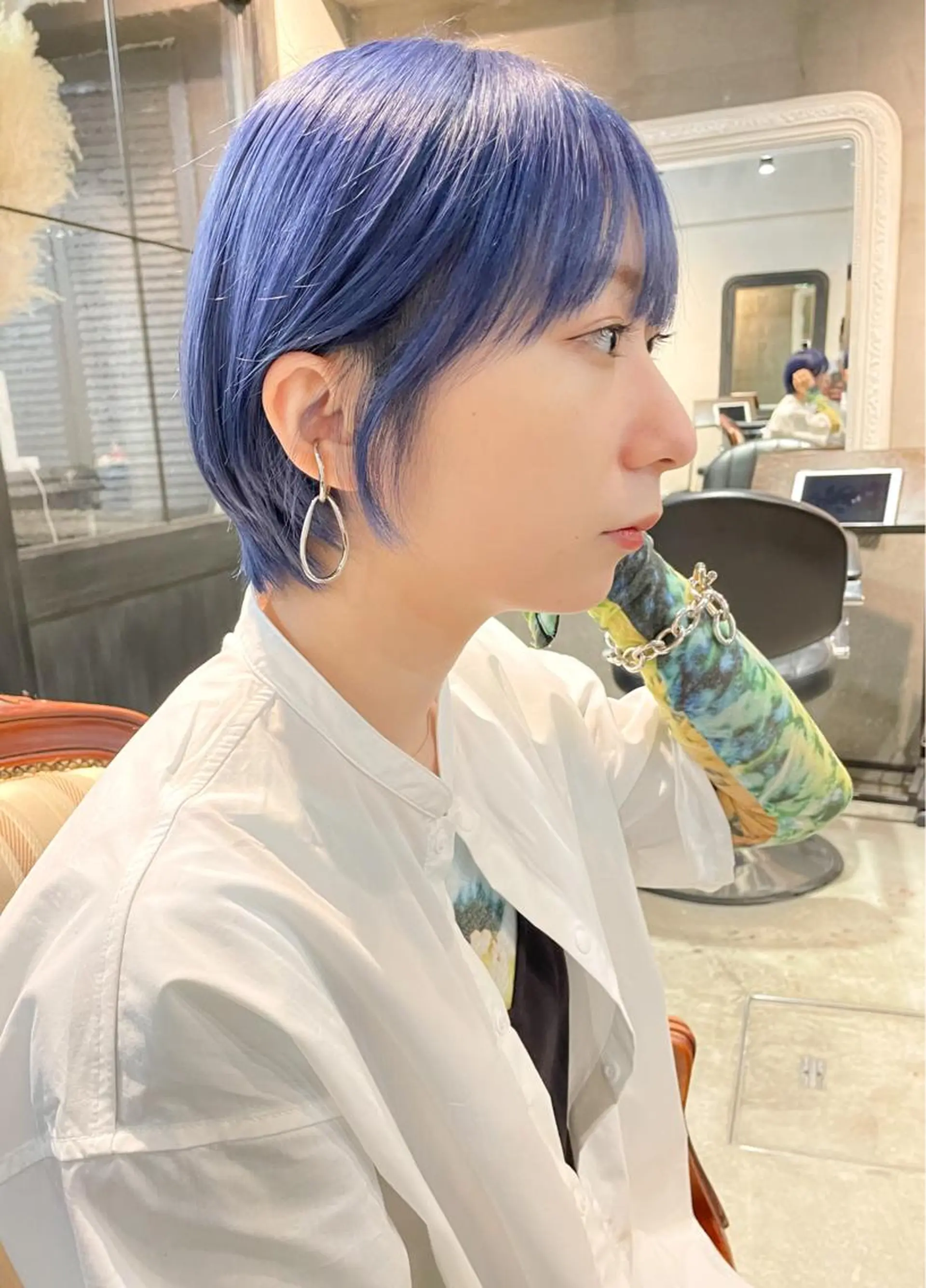 ショート カラー ブルーカラー ネイビーカラー ショートヘア カット ヘアカラー トリートメント kvell by urban.所属・ショート・ボブ ・ウルフ✂︎IMAIのヘアスタイル