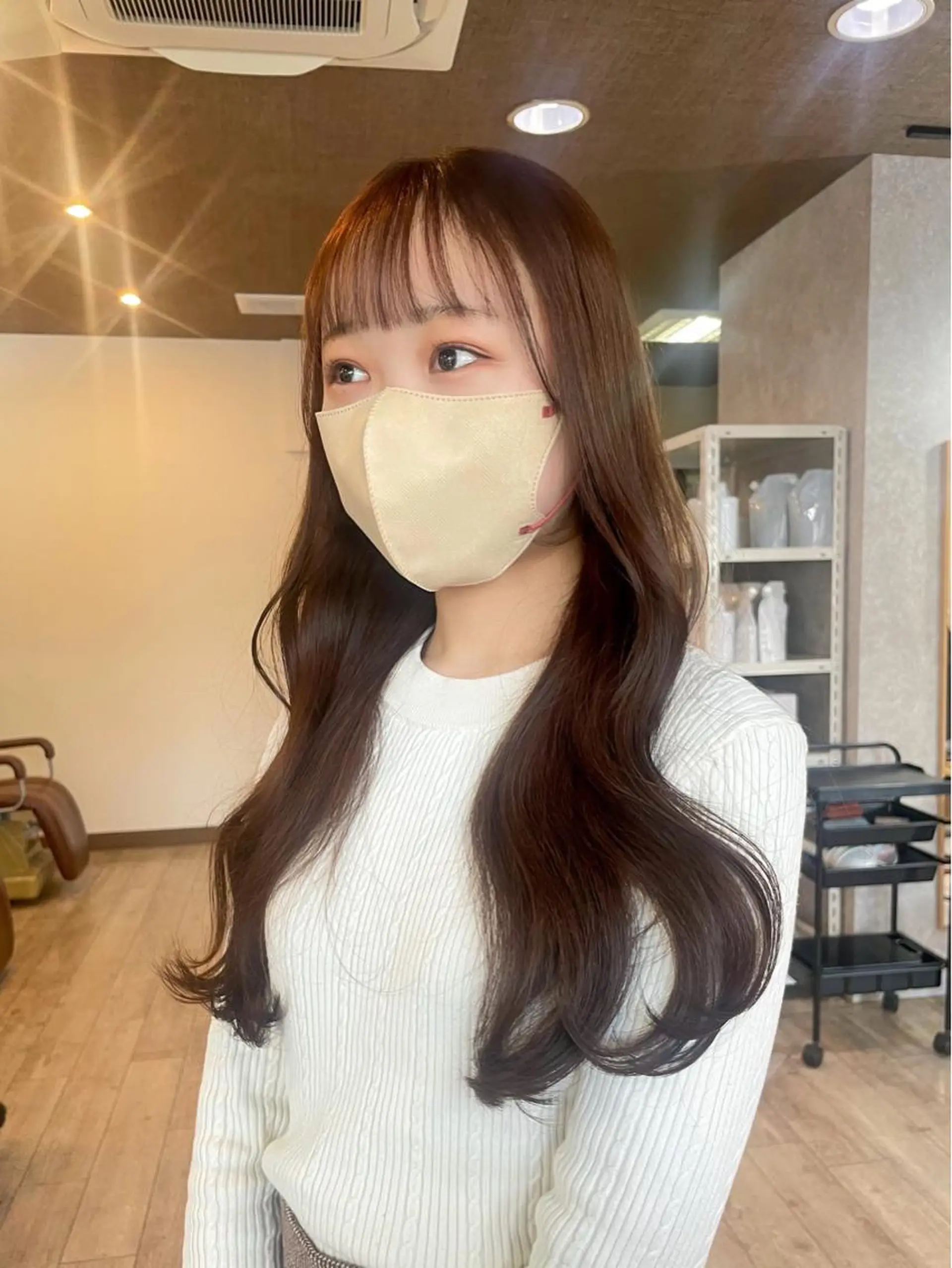 ロング カラー ブリーチ ブラウンカラー チョコレートブラウン ブリーチなしカラー ヘアカラー トリートメント 高橋 みく/ minim 暖色のヘアスタイル