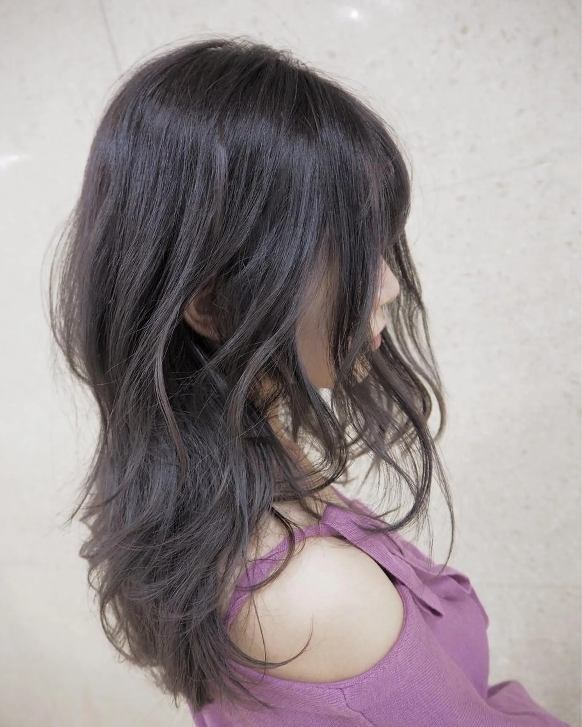 ミディアム カラー カット ヘアカラー トリートメント 菅村 勇亮のヘアスタイル