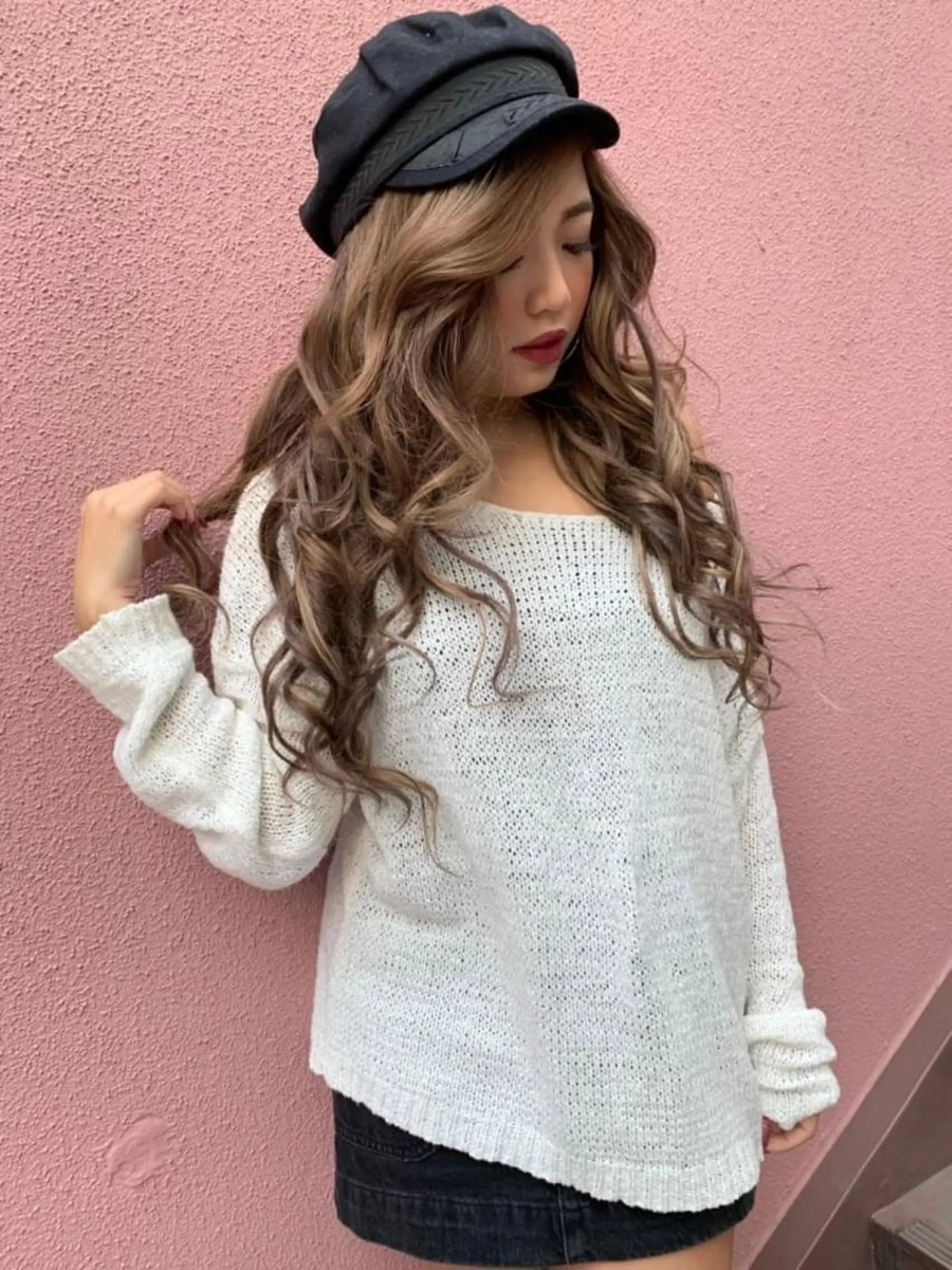 ロング カラー パーマ ヘアアレンジ Device ディバイスのヘアスタイル