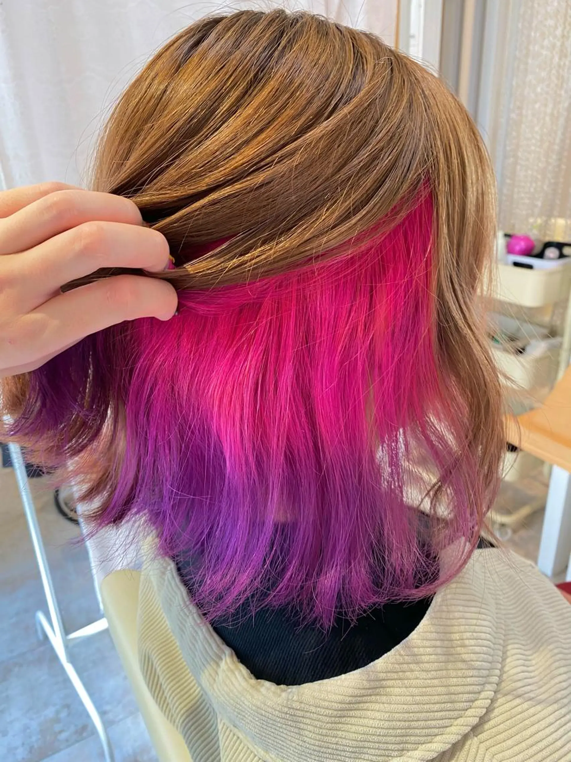 セミロング カラー ヘアアレンジ Design Color🐰アユミのヘアスタイル