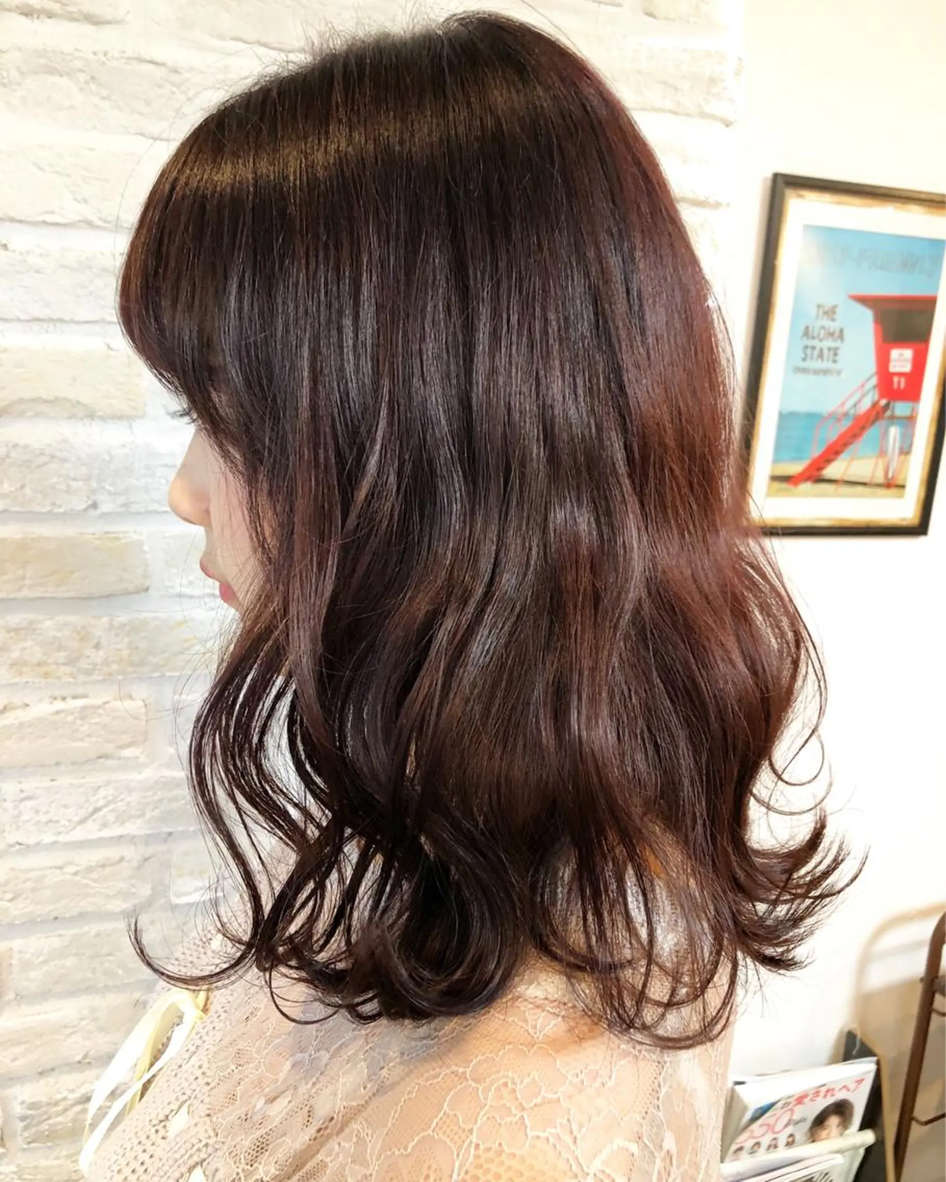 セミロング カラー ヘアアレンジ イルミナカラー ピンクカラー ヘアカラー 遠藤 拓馬のヘアスタイル