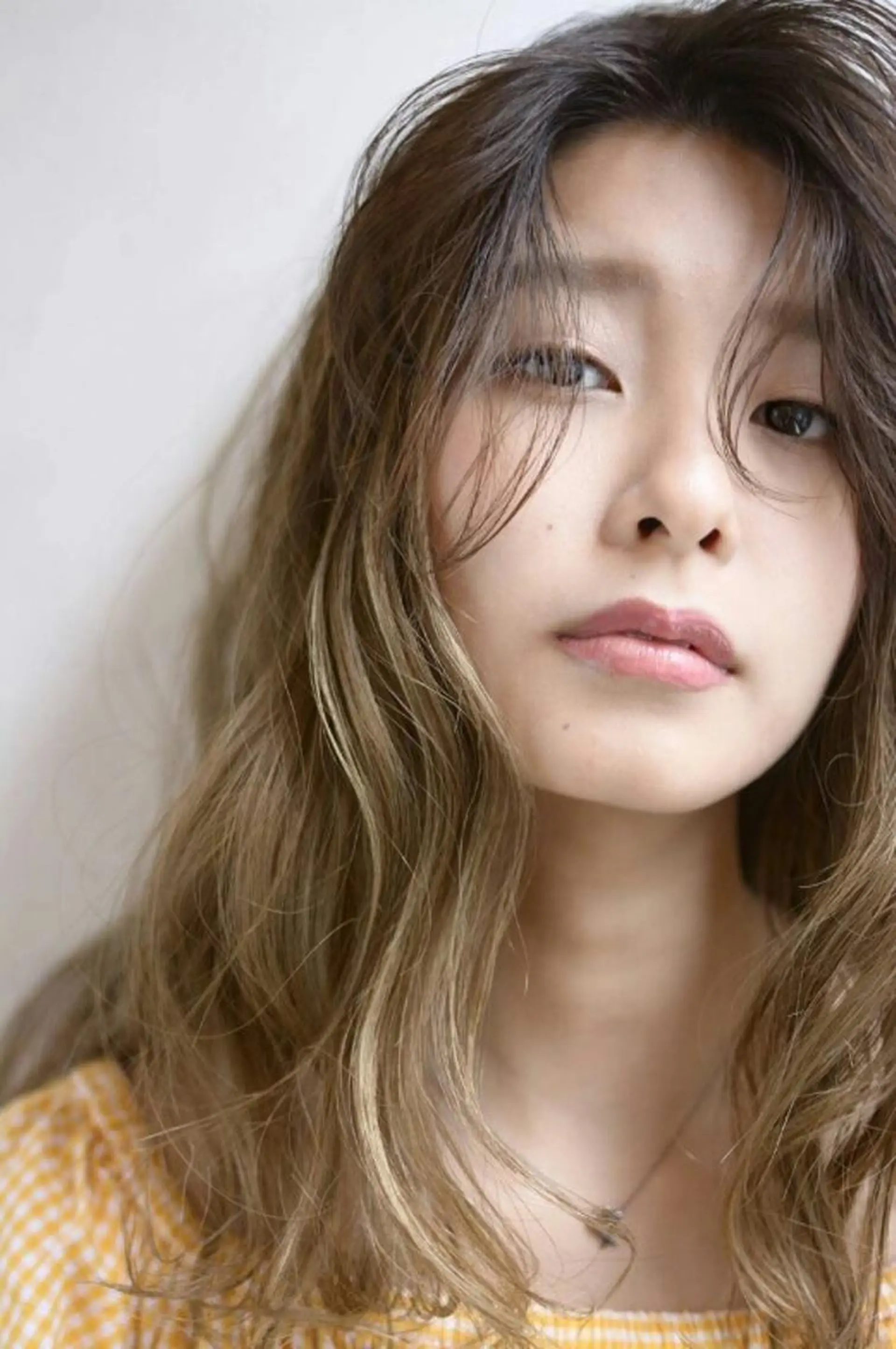 ロング カラー パーマ ハイライトカラー ハイライト 小顔似合わせ 前田ヒロコのヘアスタイル