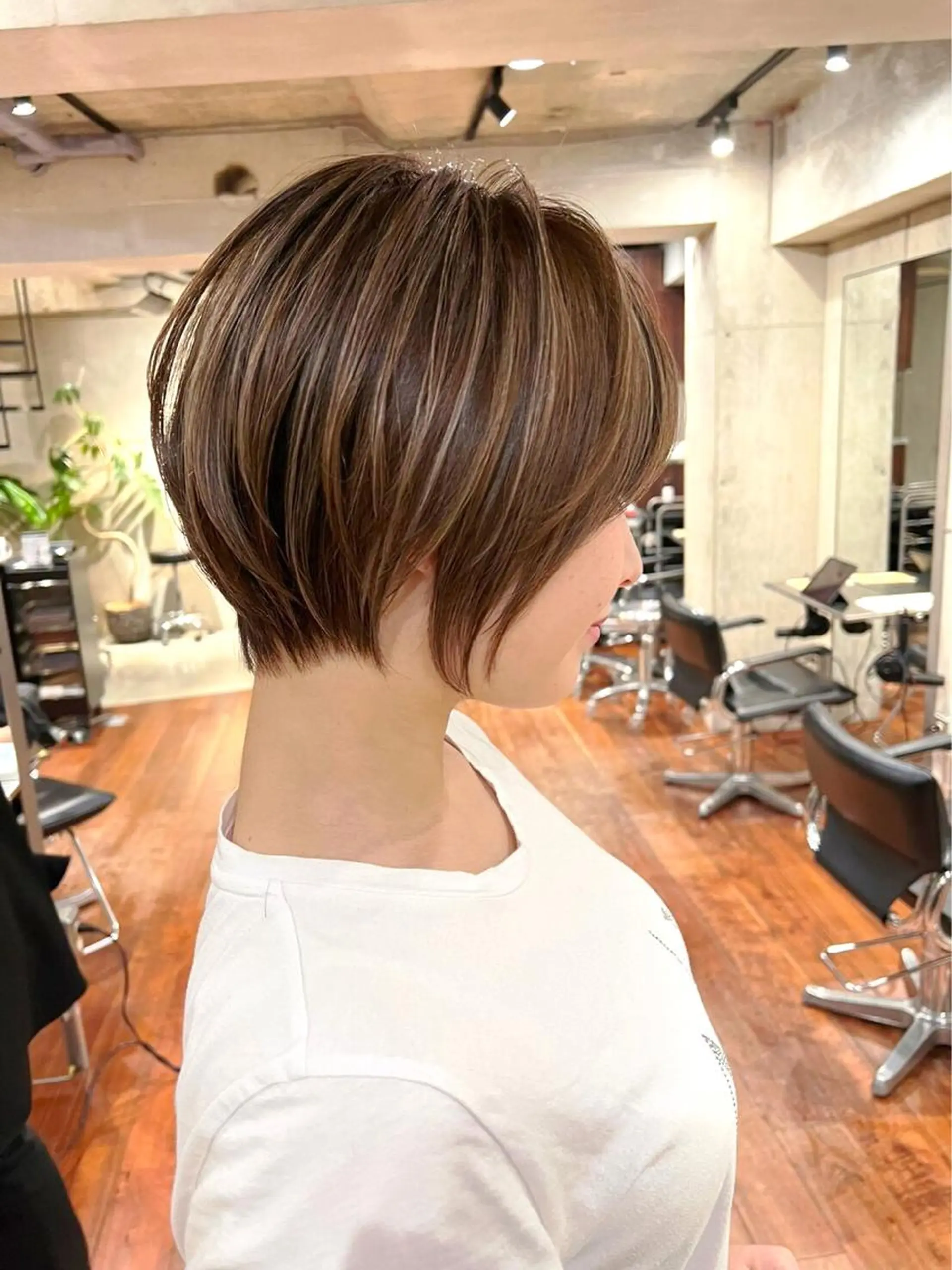 ショート カラー レイヤー/韓国ボブ レイヤーボブ/住吉のヘアスタイル