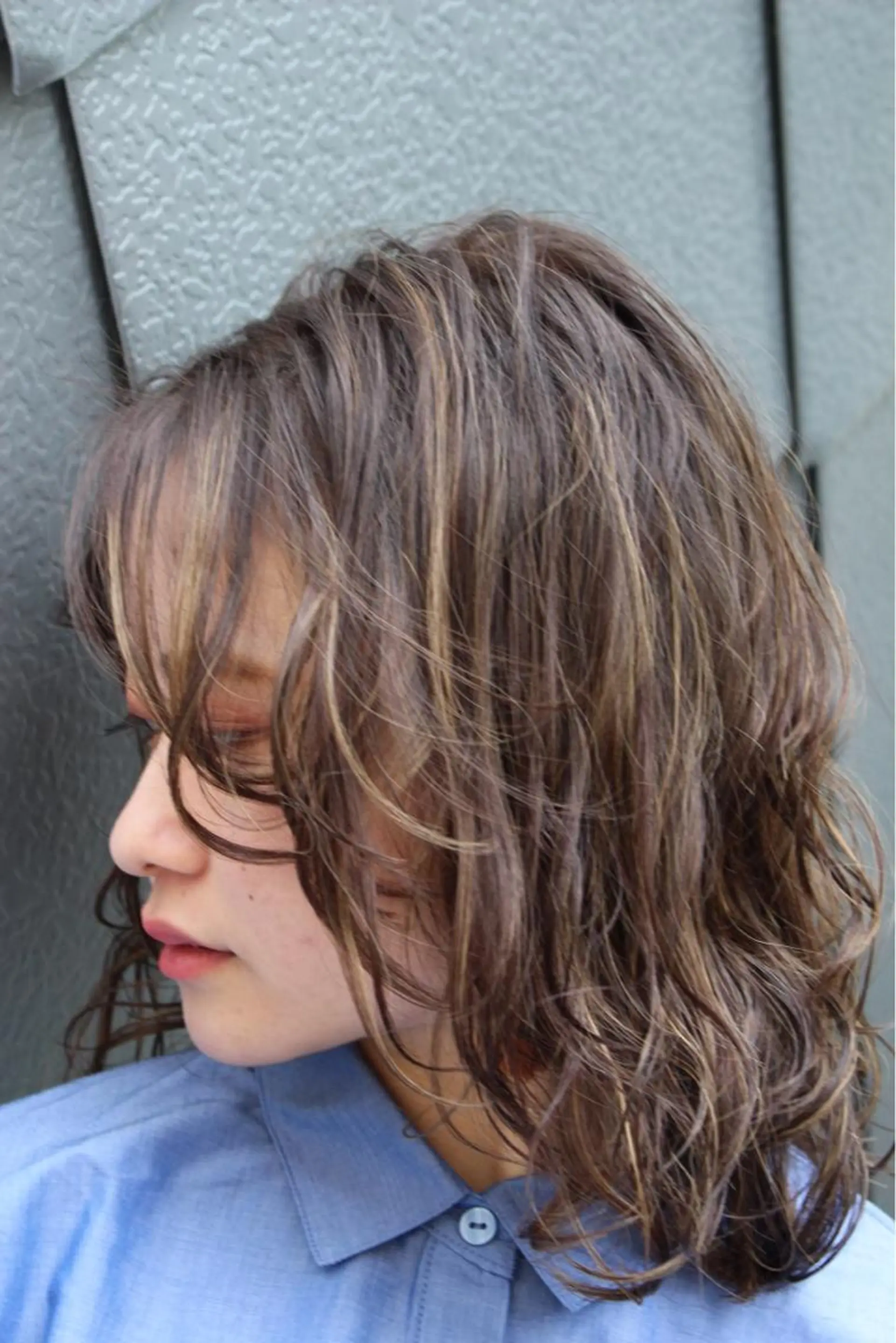 セミロング 外国人風カラー ハイライト hair&culture gallery moloco所属・メンズカット/ メンズパーマ/新井のヘアスタイル