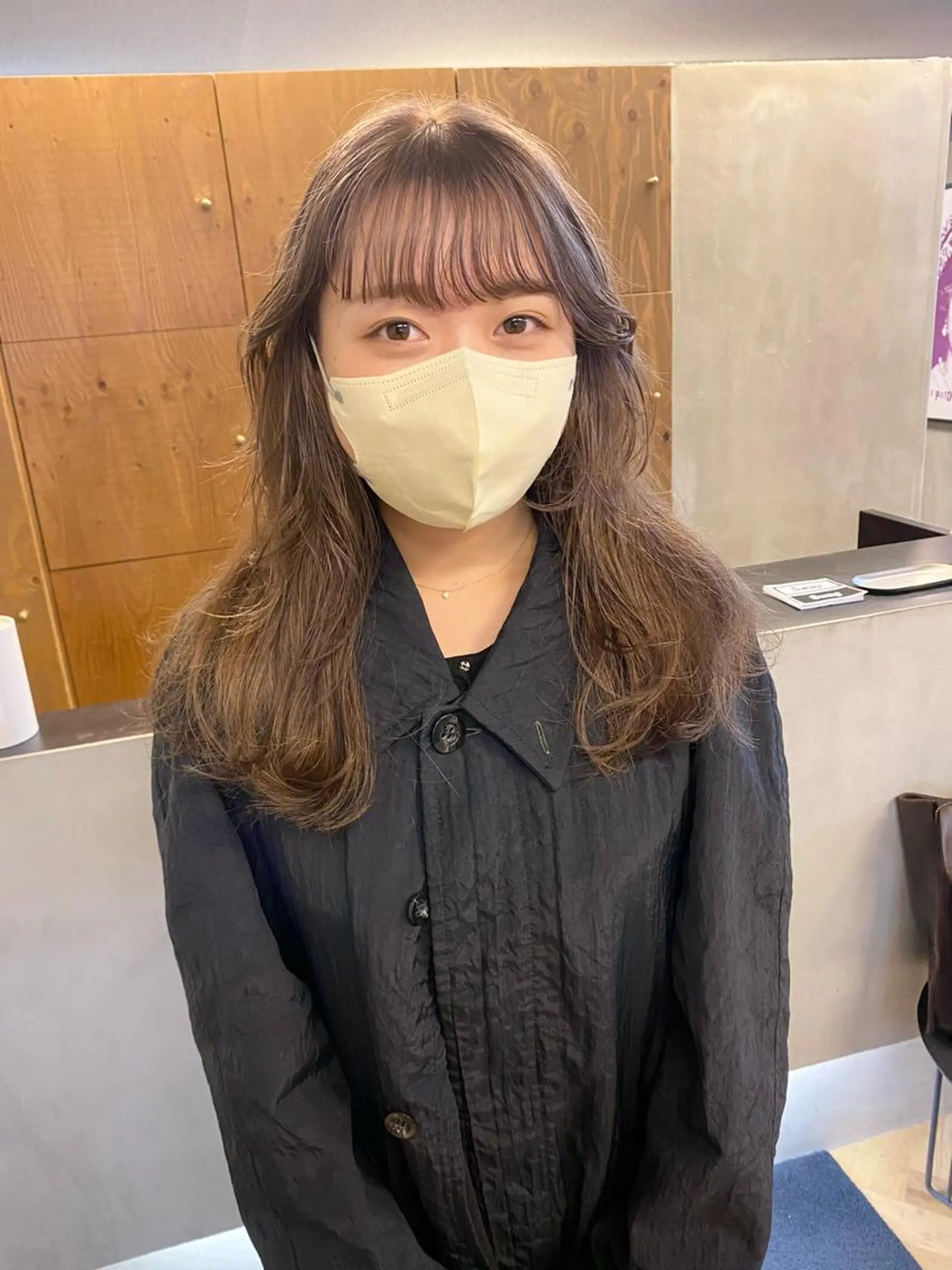 セミロング カラー パーマ ヘアアレンジ 髪と音処　マトぺ所属・デザインカラー/ボブ ブリーチカラー/ユリのヘアスタイル