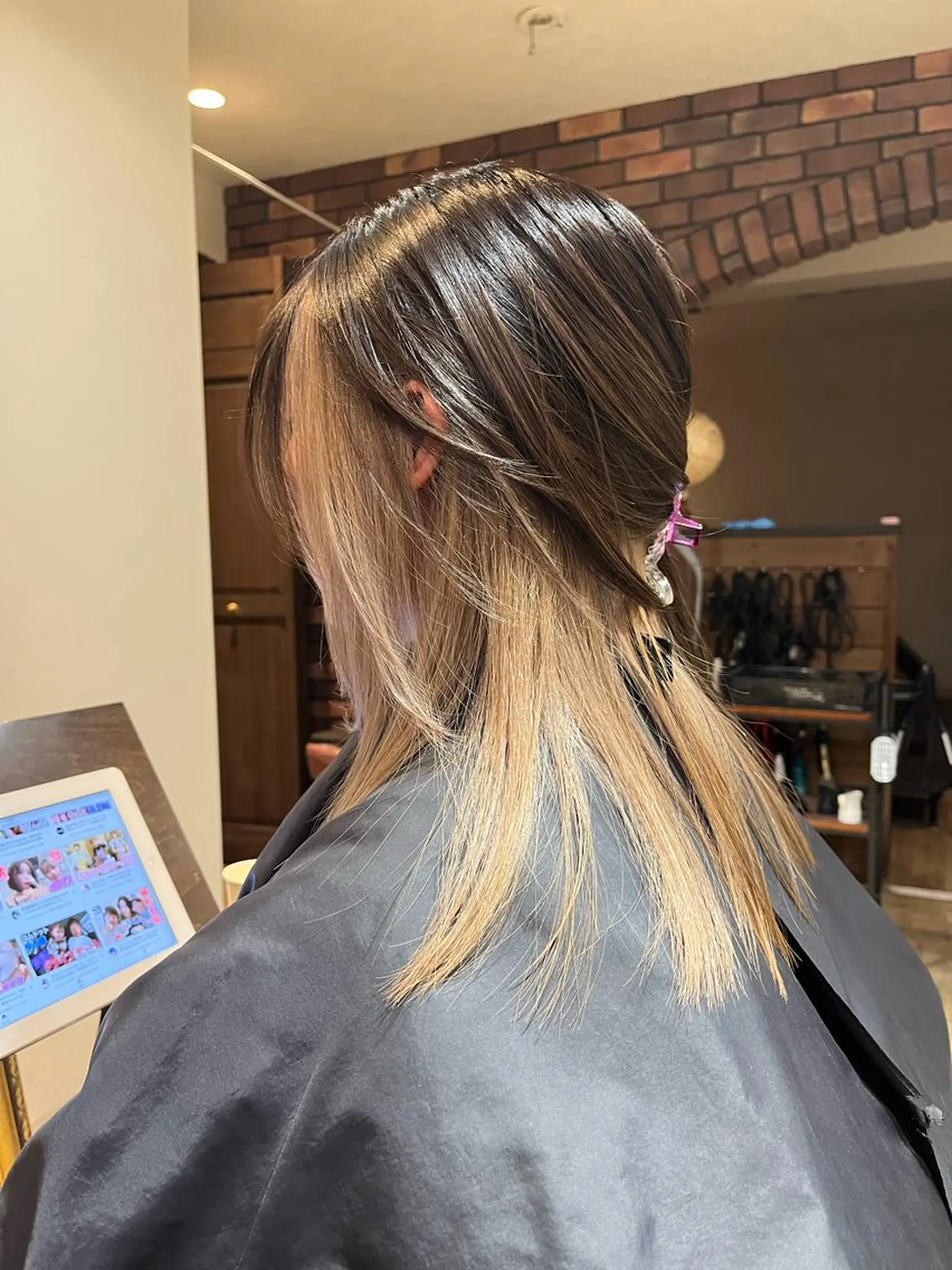 セミロング カラー ブリーチ ブリーチなしカラー 縮毛矯正 ヘアカラー VOYAGE所属・中園 康のヘアスタイル