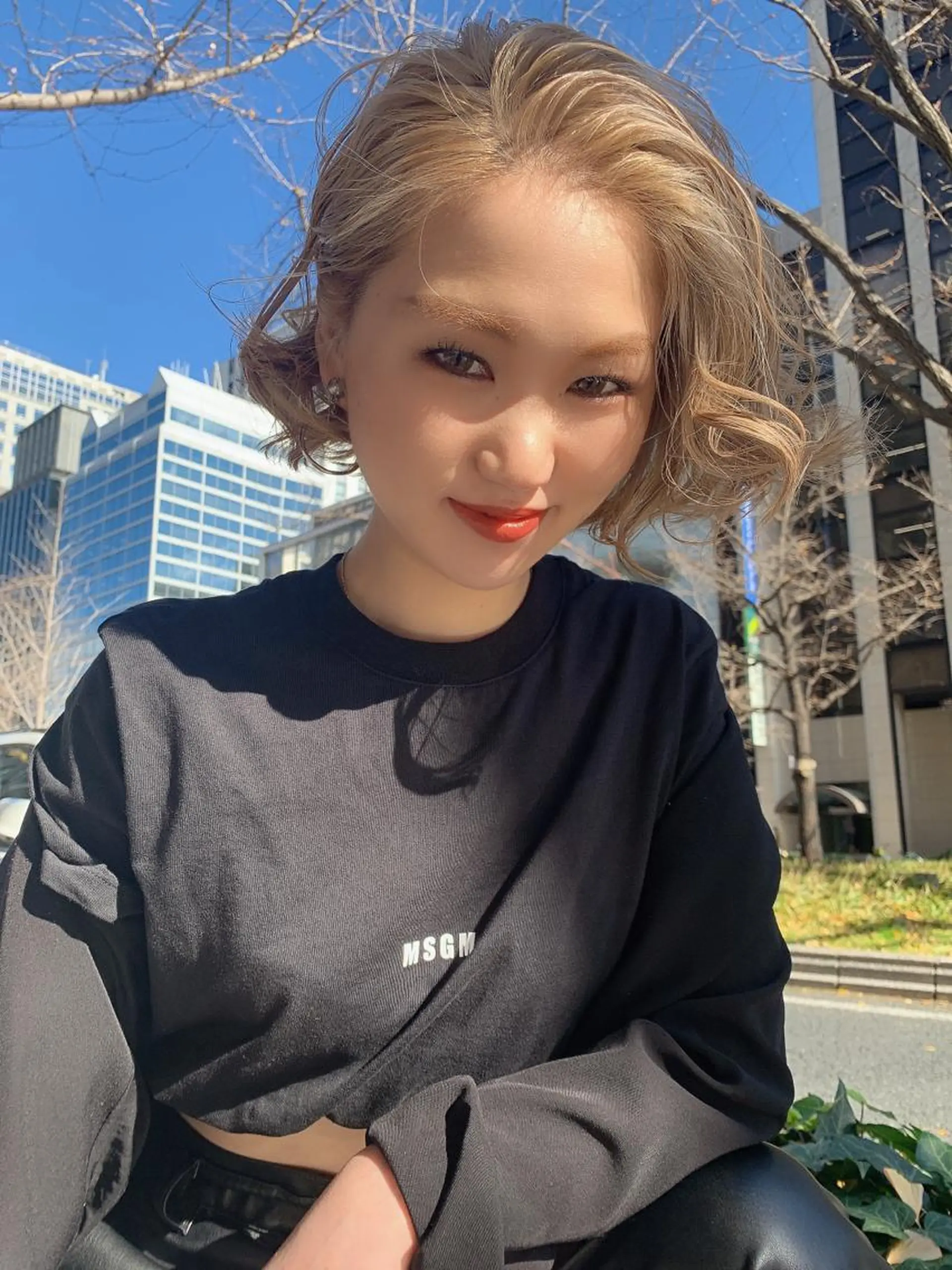 ショート カラー パーマ ヘアアレンジ 韓国ヘア/髪質改善 /Harunaのヘアスタイル