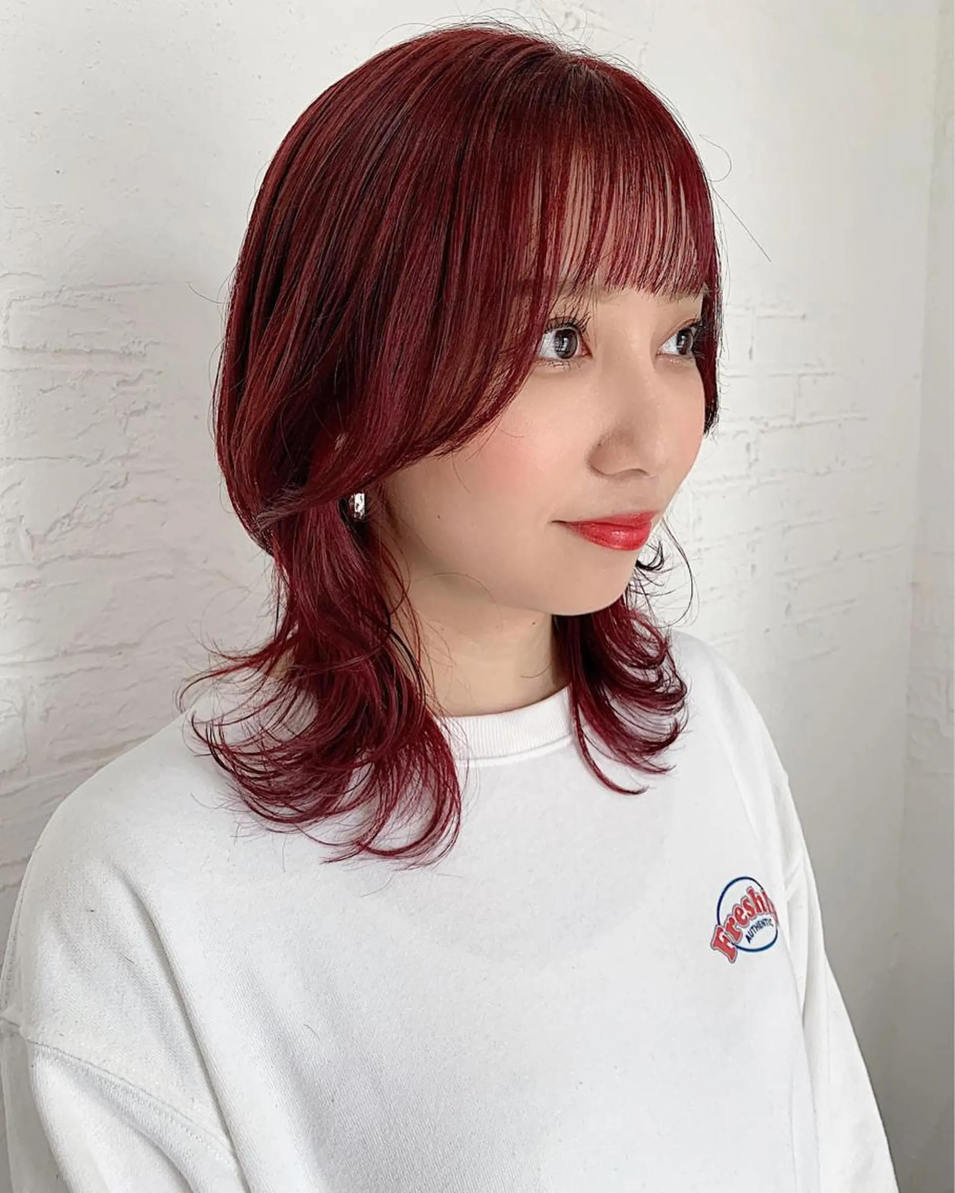 セミロング カラー パーマ ヘアアレンジ ヘアカラー ヨシムラ リオのヘアスタイル