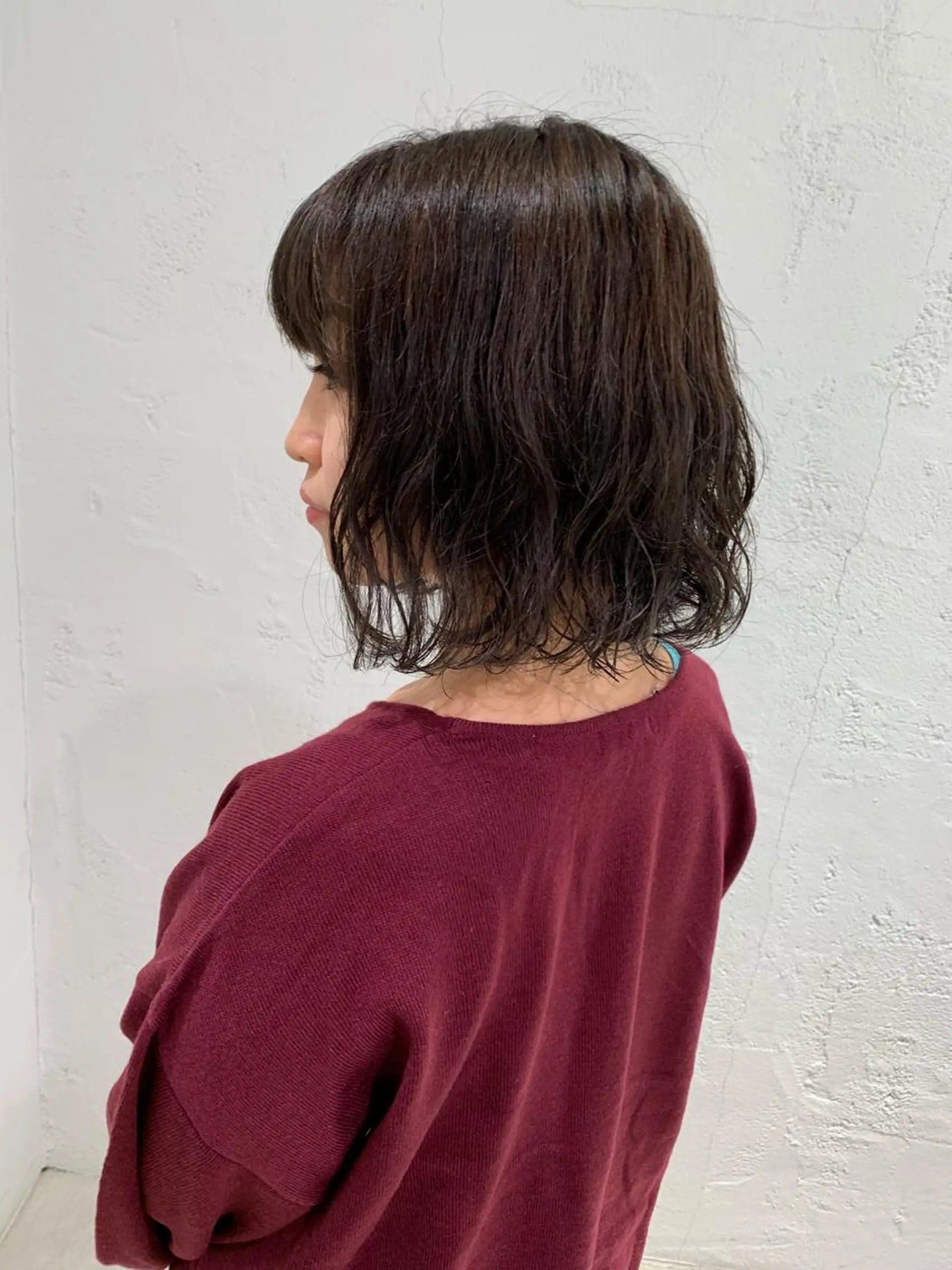 ミディアム カラー パーマ ミディアムパーマ トリートメント デジタルパーマ 🫧透明感カラー/ ボブ/小笠原🪽のヘアスタイル