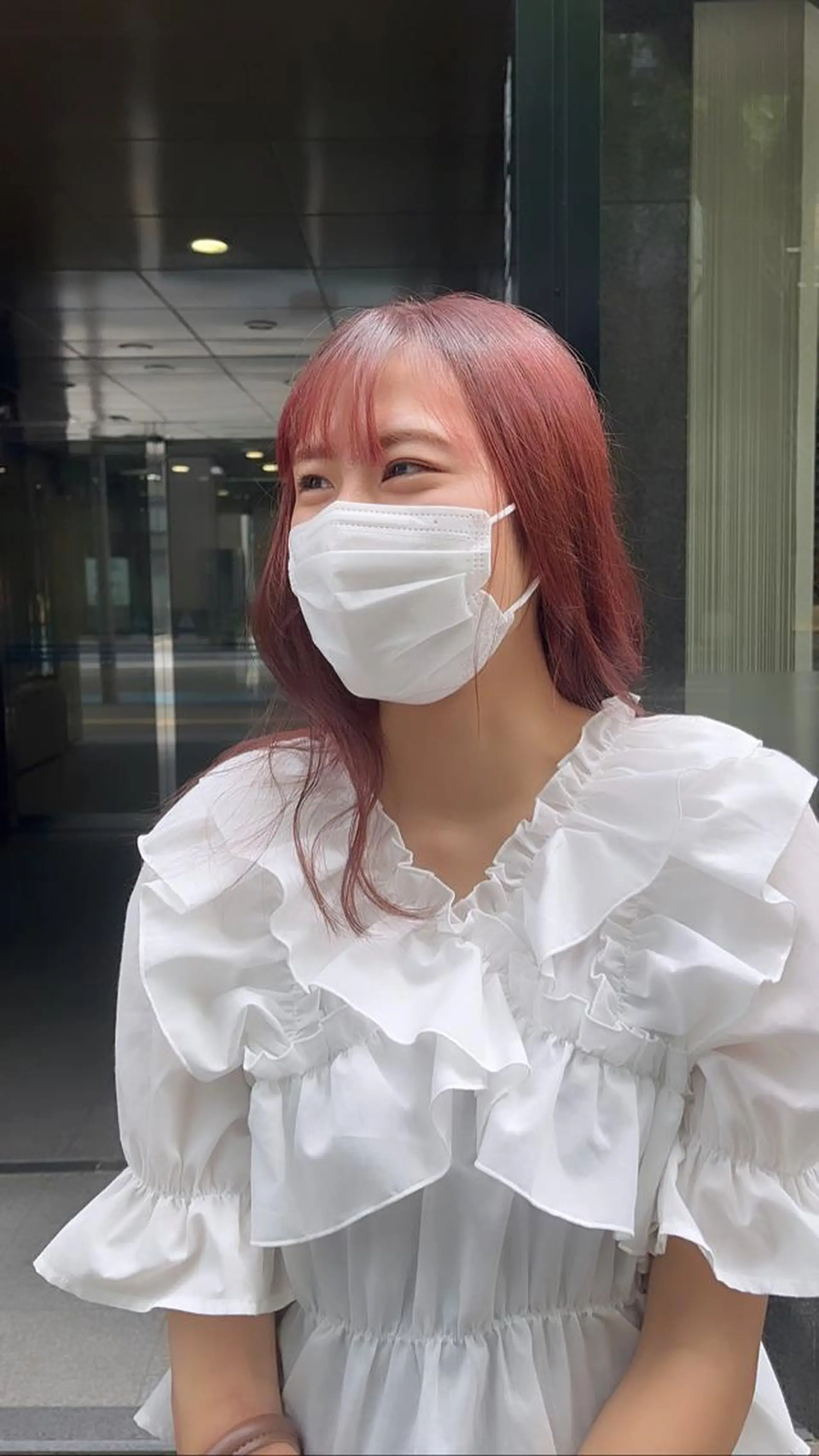 カラー ブラウンカラー ピンクカラー えんぐちとも／透明感 カラー／博多ボブのヘアスタイル