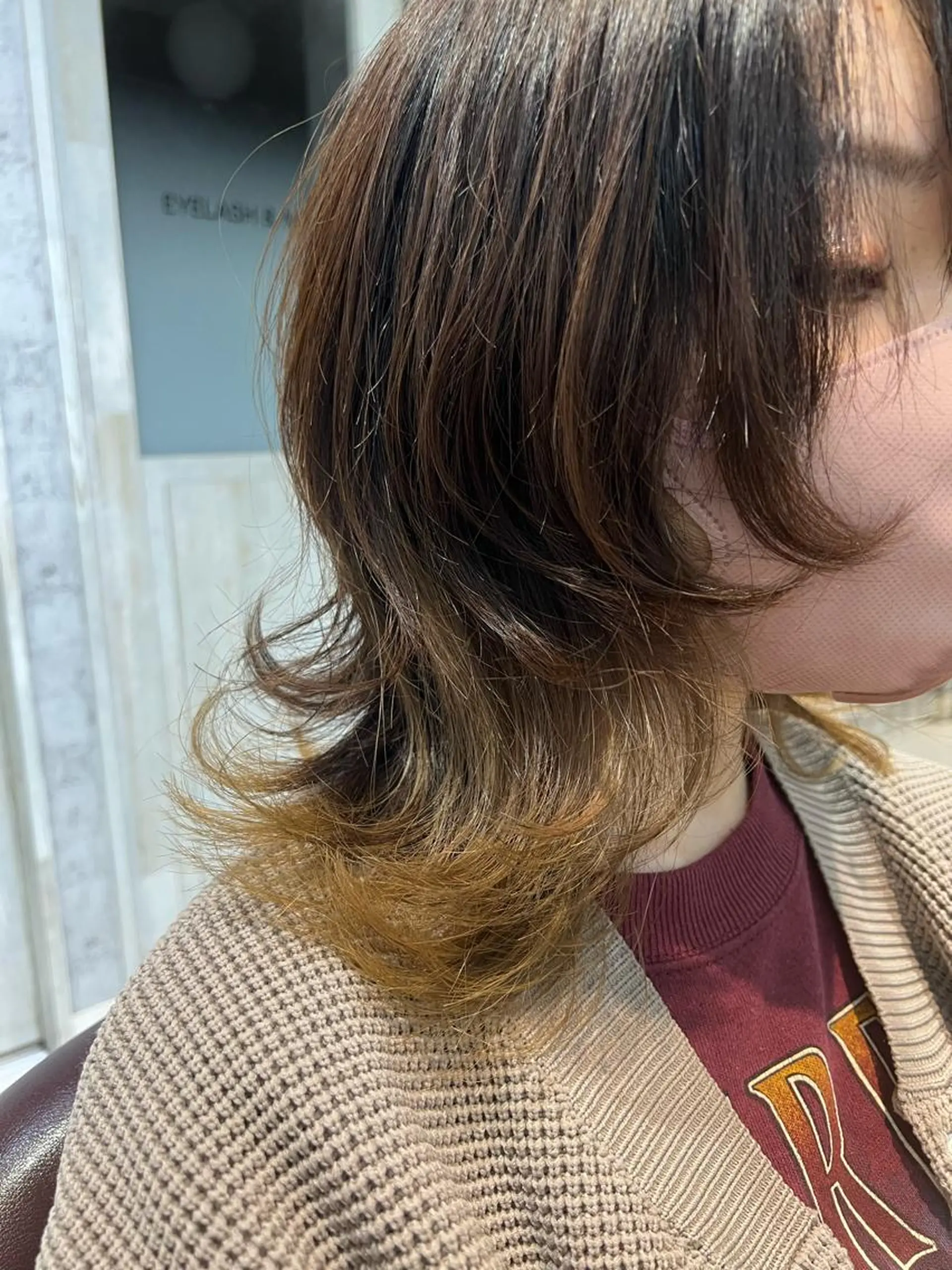 ミディアム 縮毛矯正✨️レイヤー クボタリョウのヘアスタイル