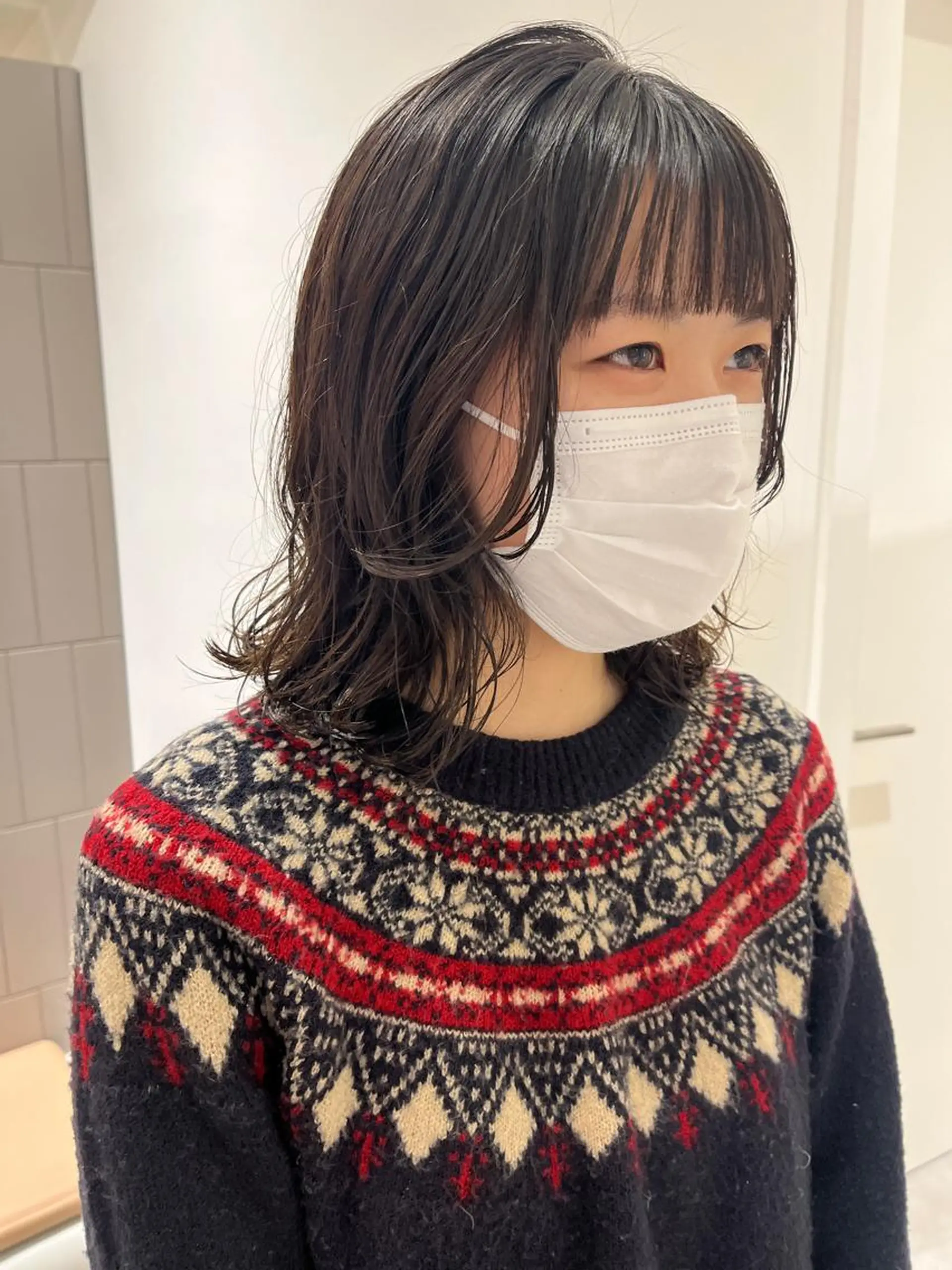 ミディアム 似合わせ/レイヤー/ ボブ/西島 絢香のヘアスタイル