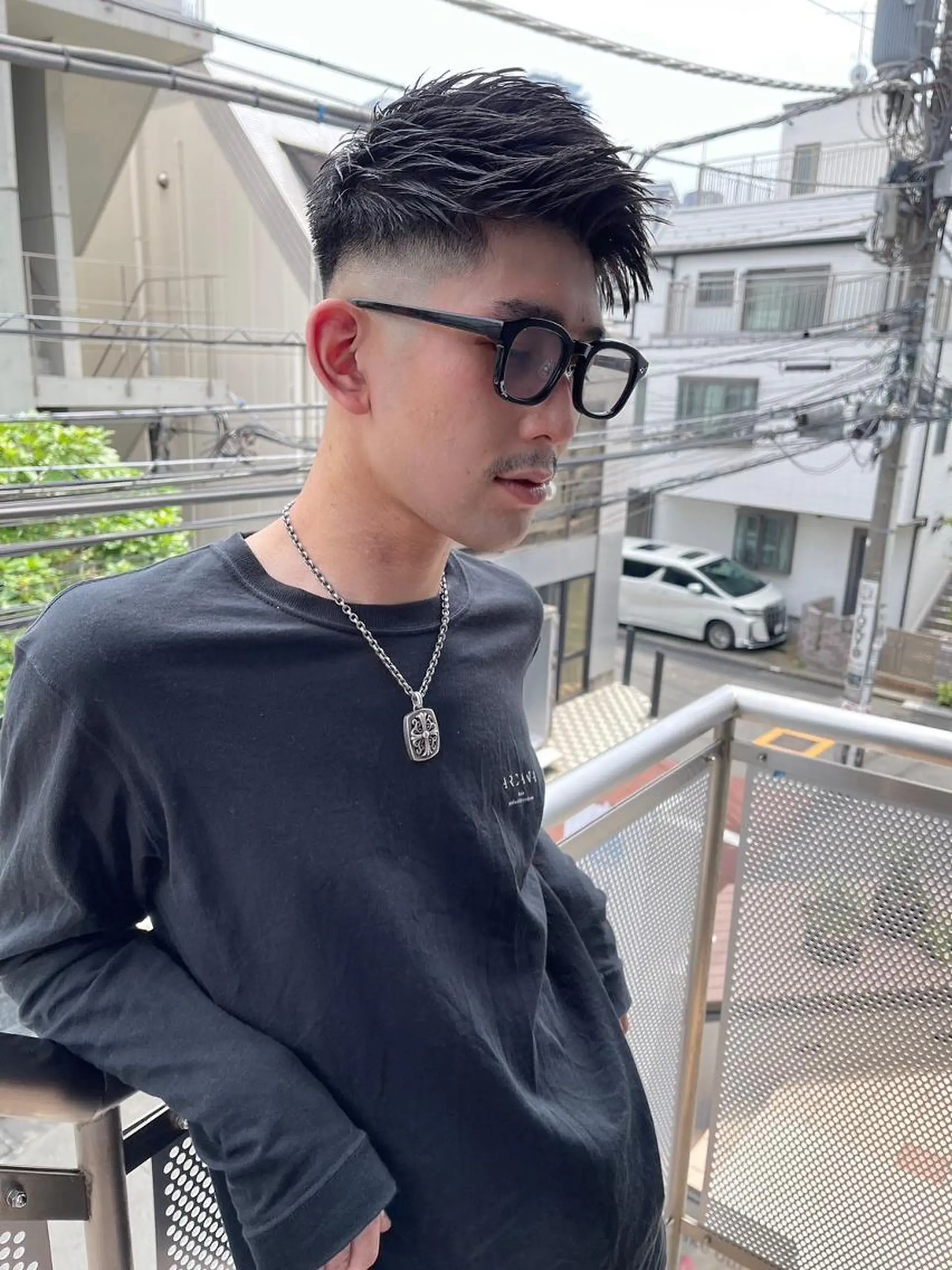 メンズ カット 山影✨バレイヤージュ ハイライト✨メンズ◎のヘアスタイル