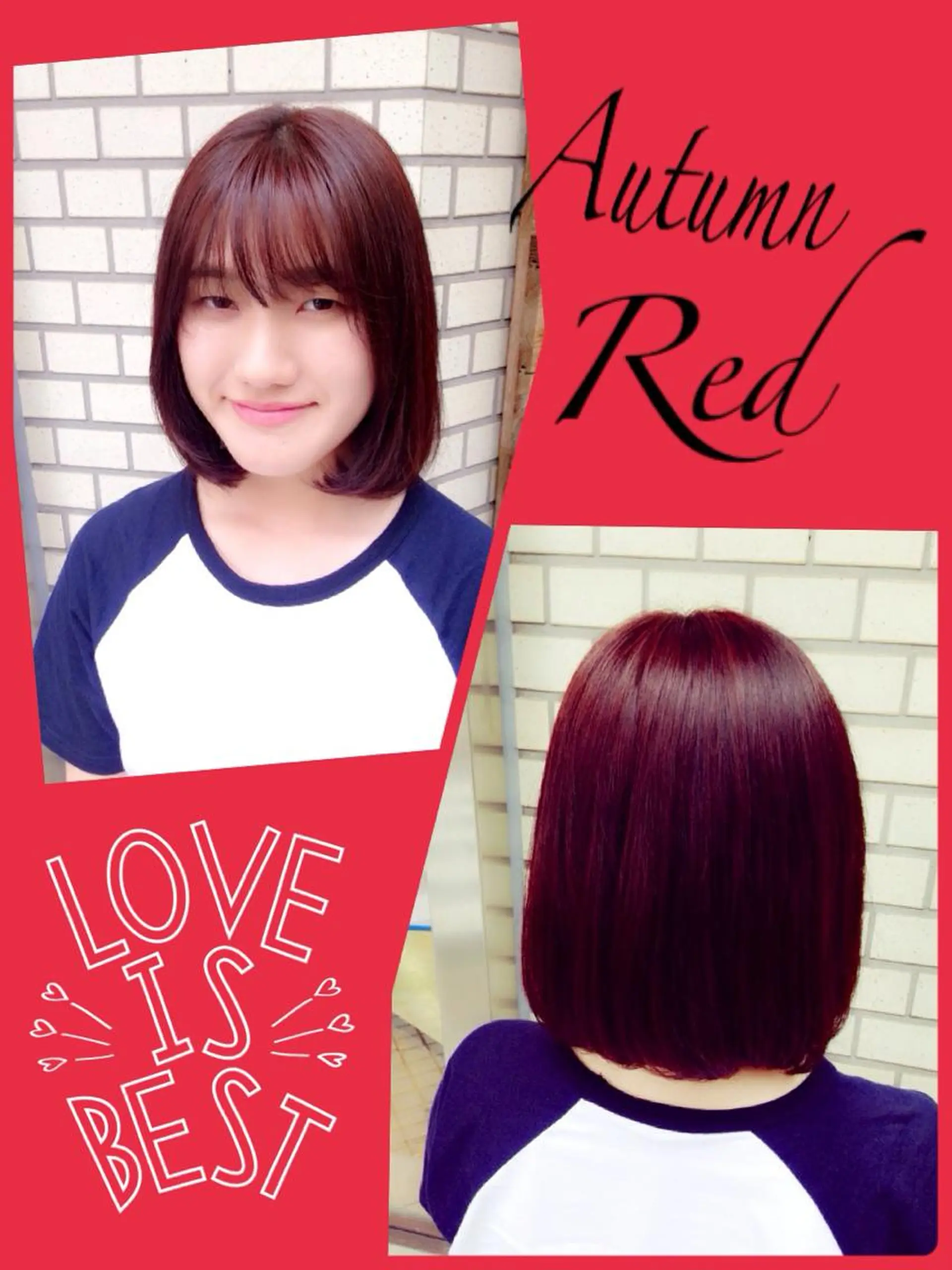 ミディアム カラー ボルドーカラー 韓国ヘア得意❤︎森澤 悠佳のヘアスタイル